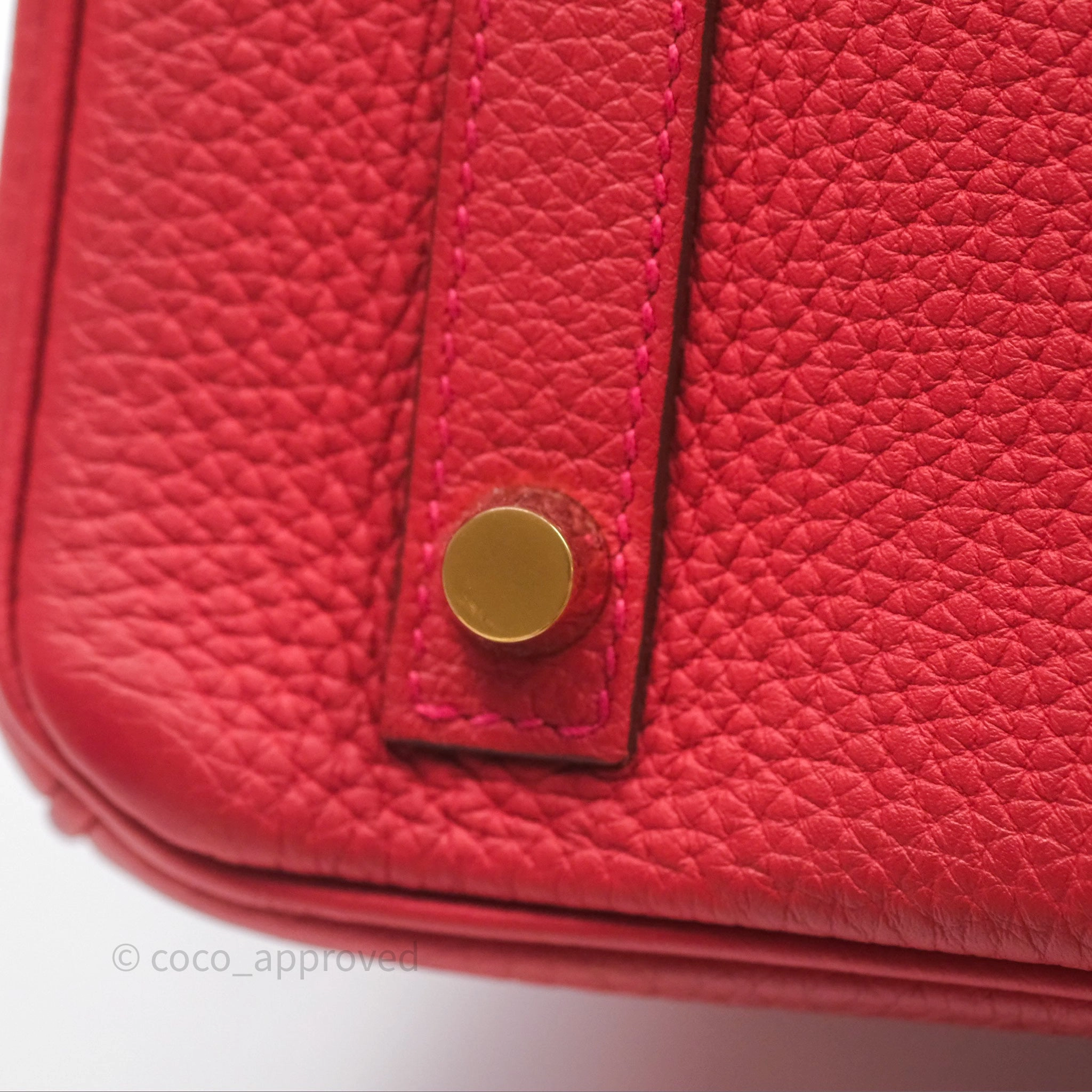 Herms Birkin 30 Retourne Geranium D5 Togo Gold Hardware