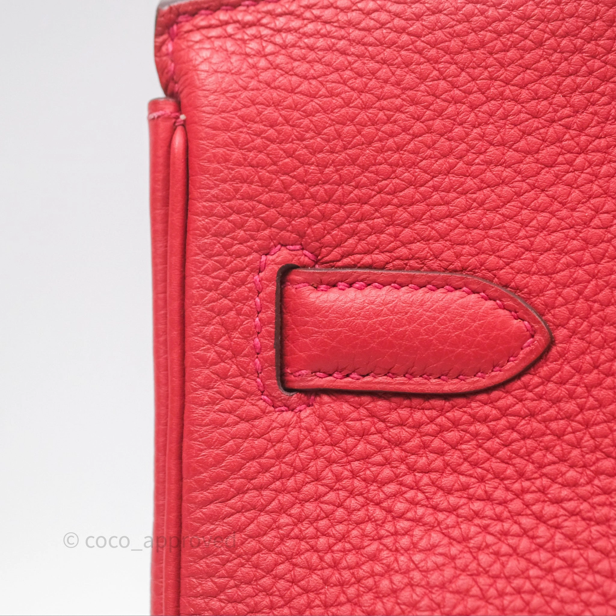 Herms Birkin 30 Retourne Geranium D5 Togo Gold Hardware