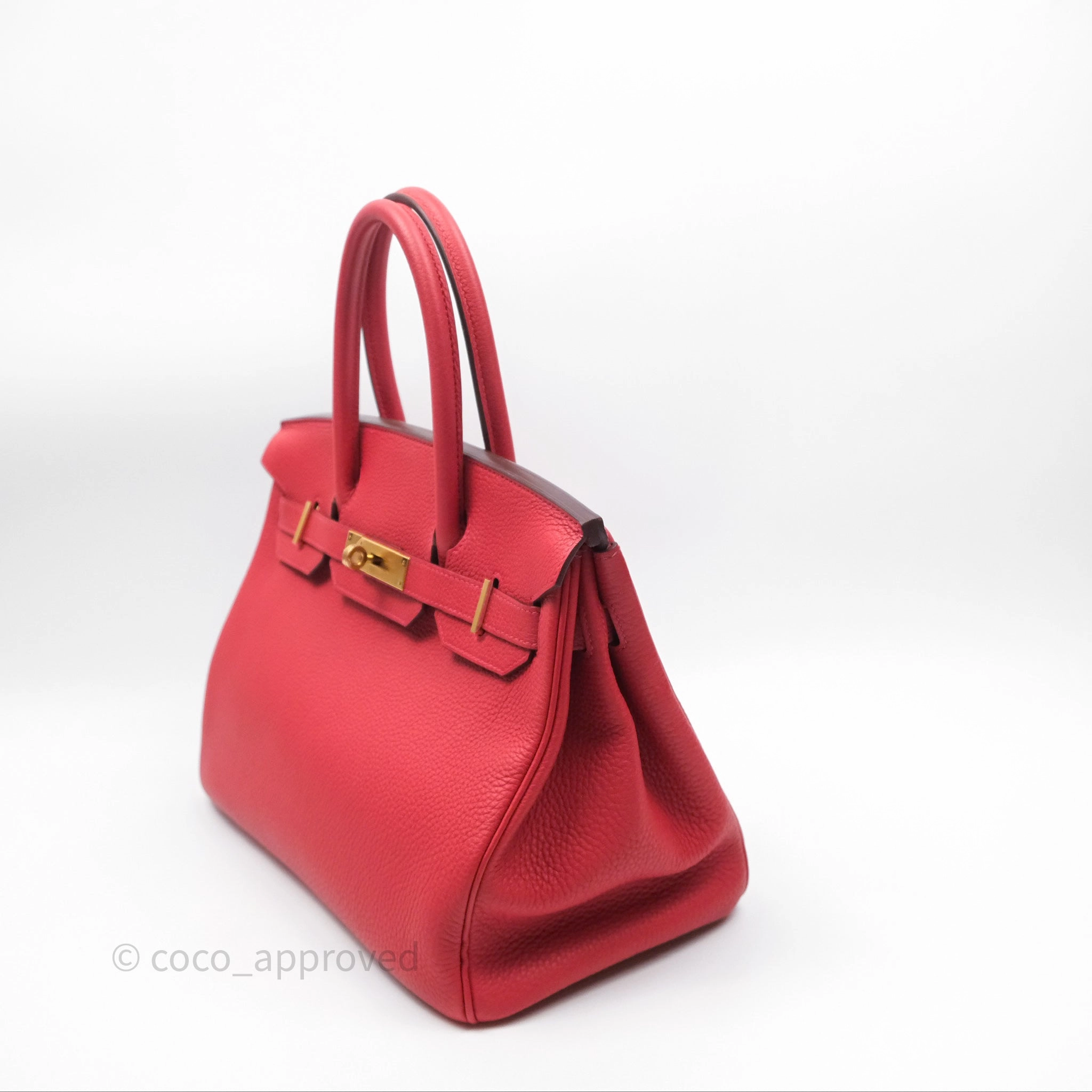 Herms Birkin 30 Retourne Geranium D5 Togo Gold Hardware