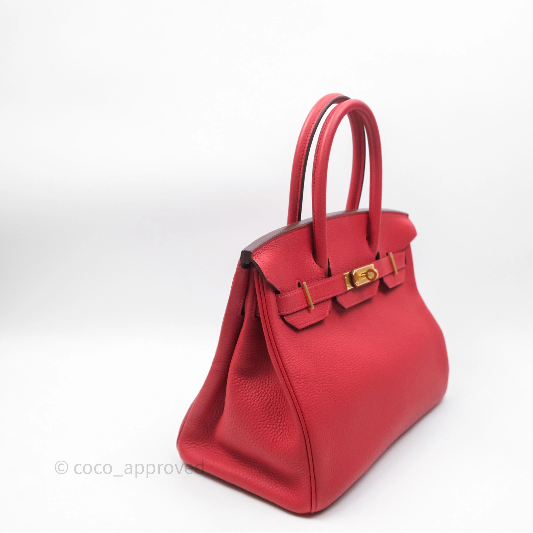 Herms Birkin 30 Retourne Geranium D5 Togo Gold Hardware