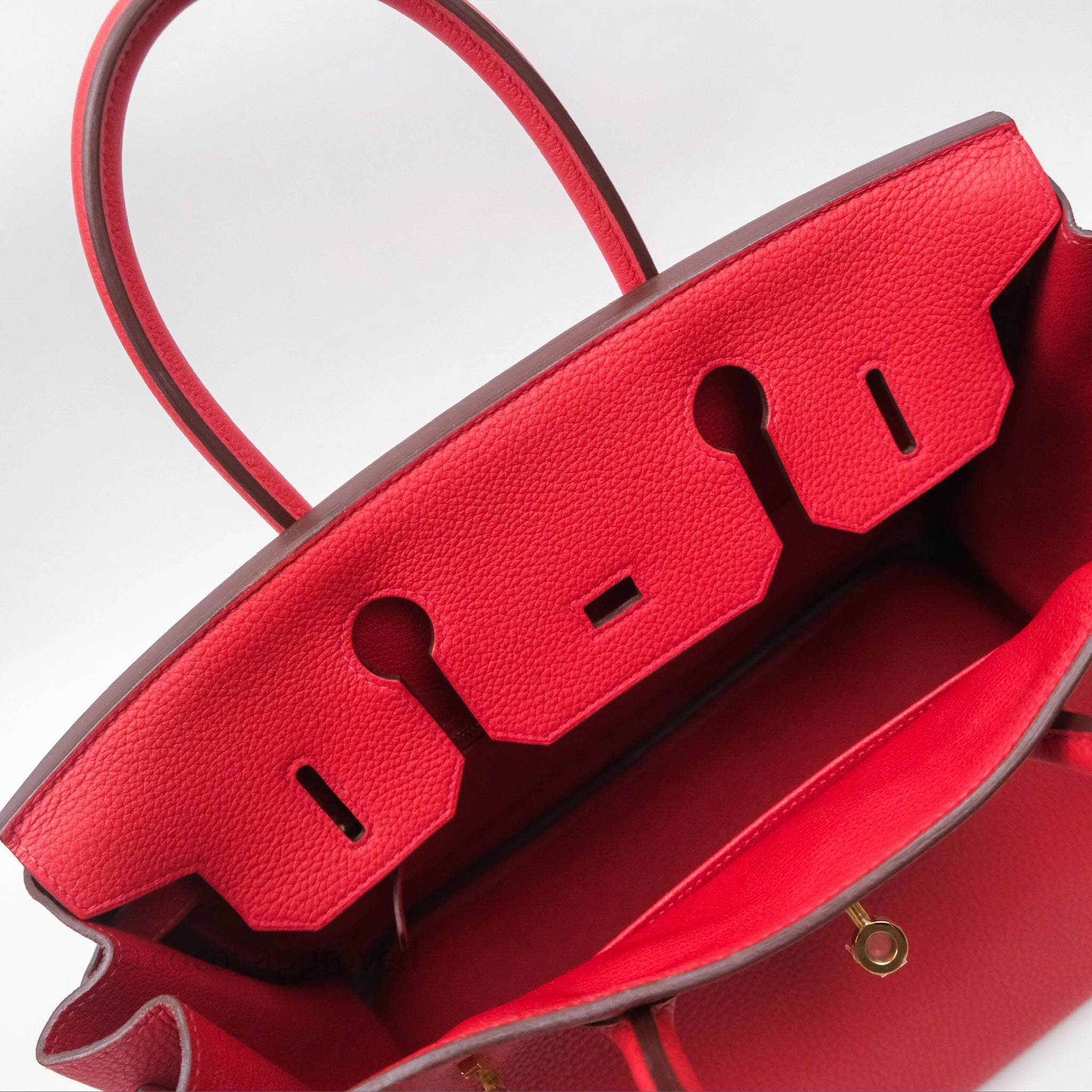 Herms Birkin 30 Retourne Geranium D5 Togo Gold Hardware