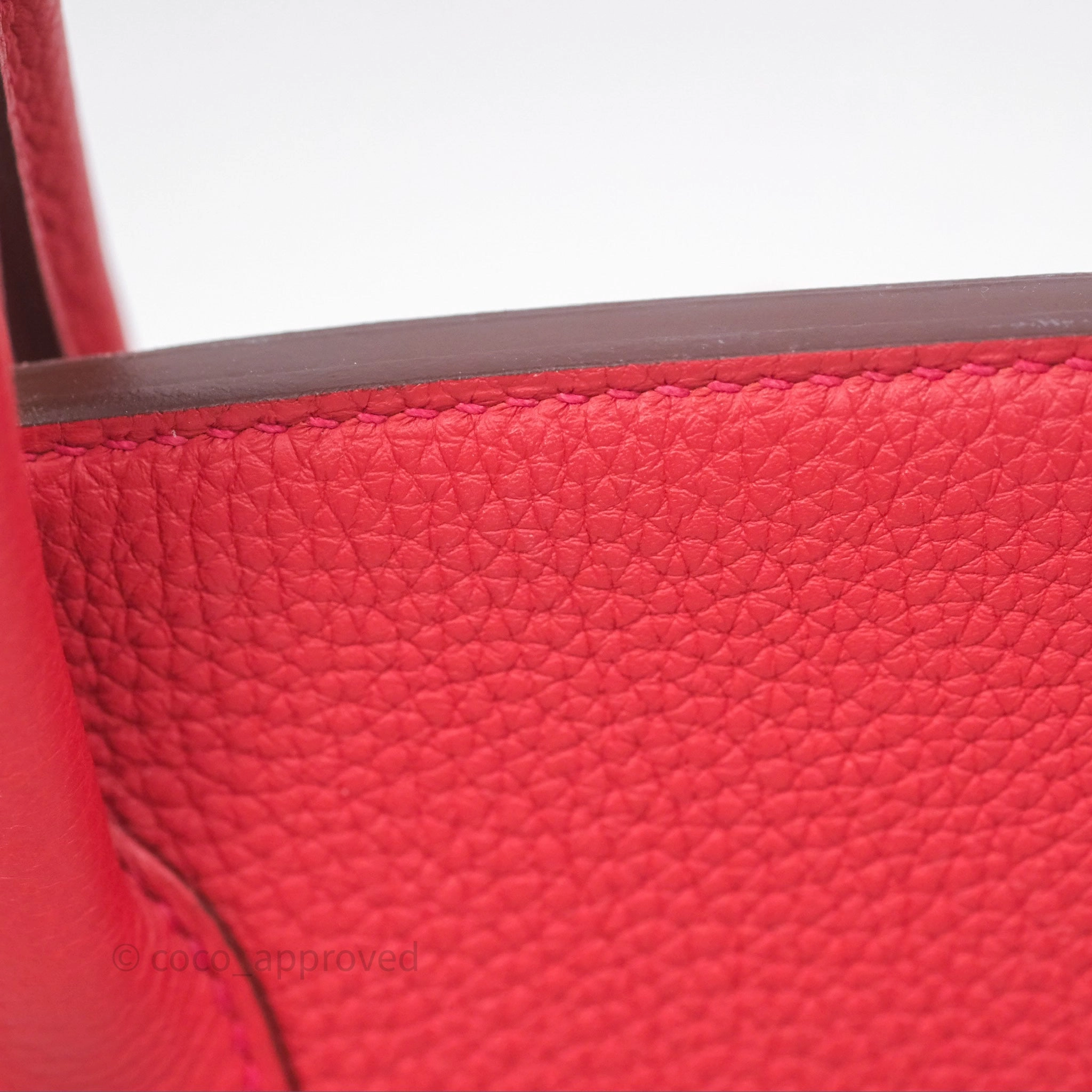 Herms Birkin 30 Retourne Geranium D5 Togo Gold Hardware