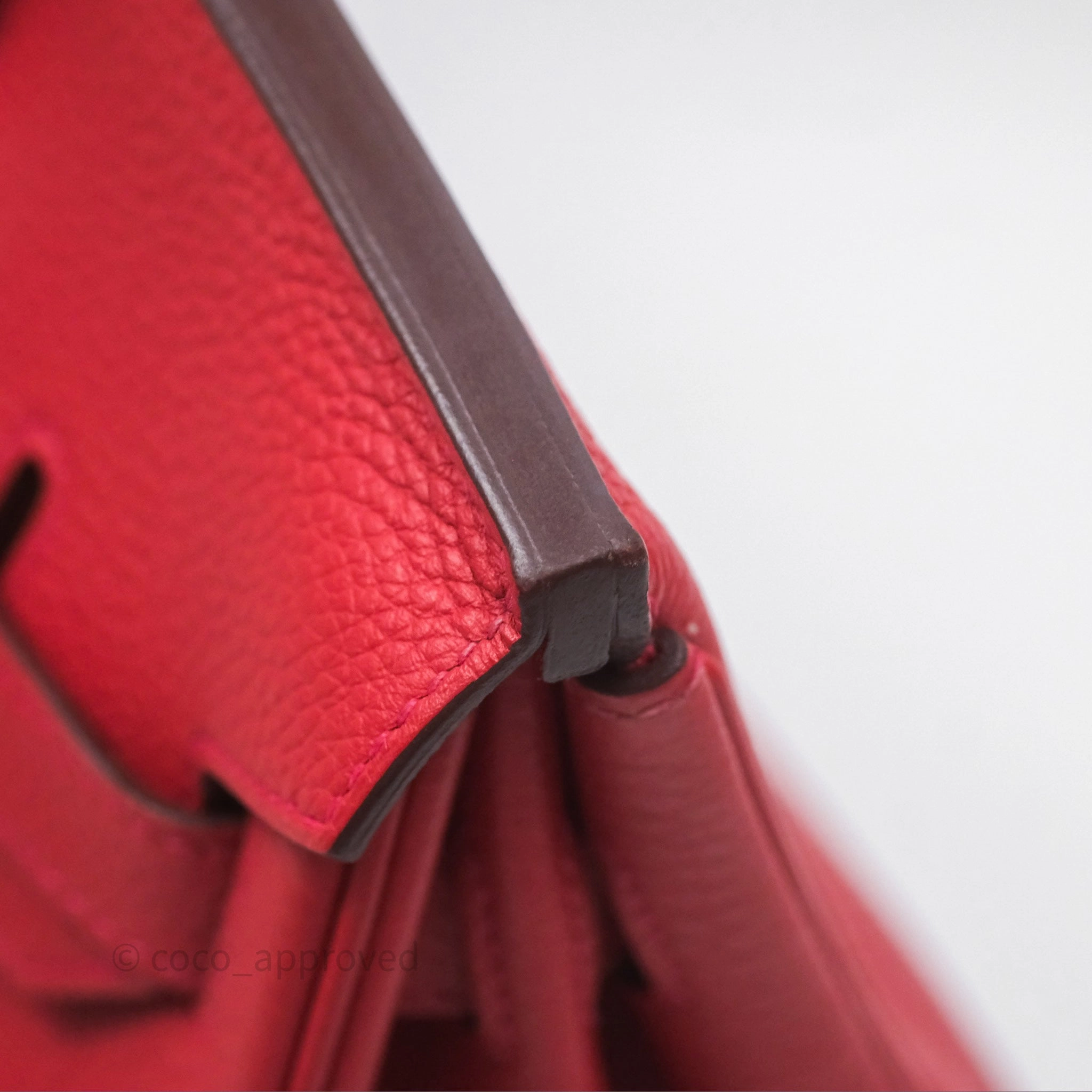 Herms Birkin 30 Retourne Geranium D5 Togo Gold Hardware