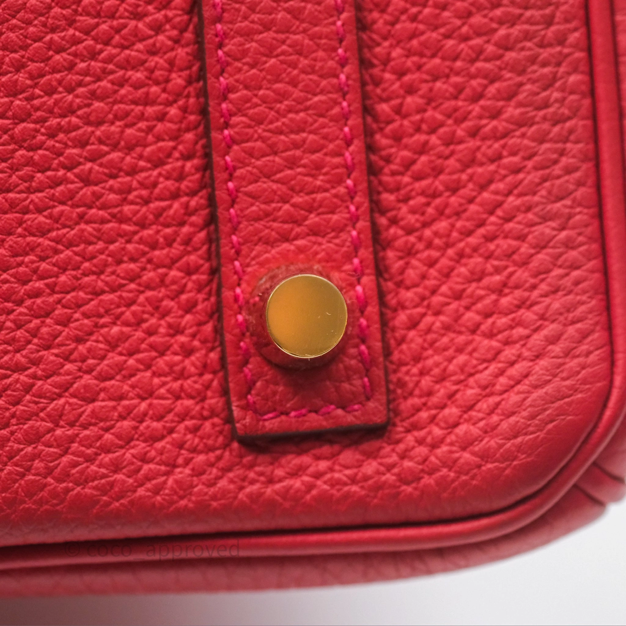 Herms Birkin 30 Retourne Geranium D5 Togo Gold Hardware