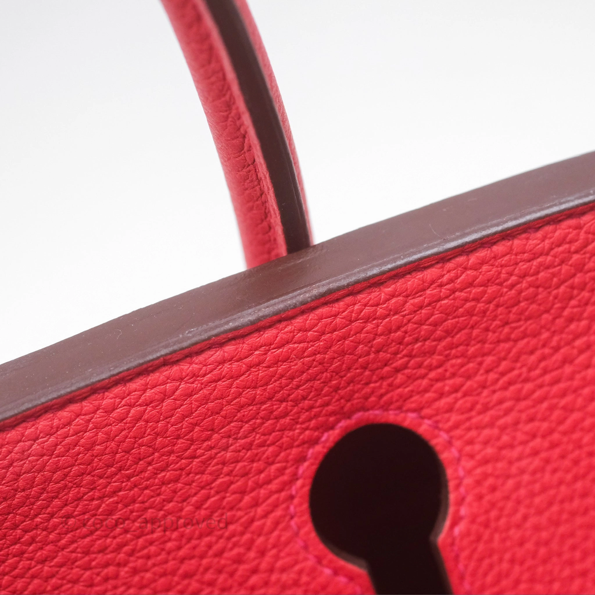 Herms Birkin 30 Retourne Geranium D5 Togo Gold Hardware