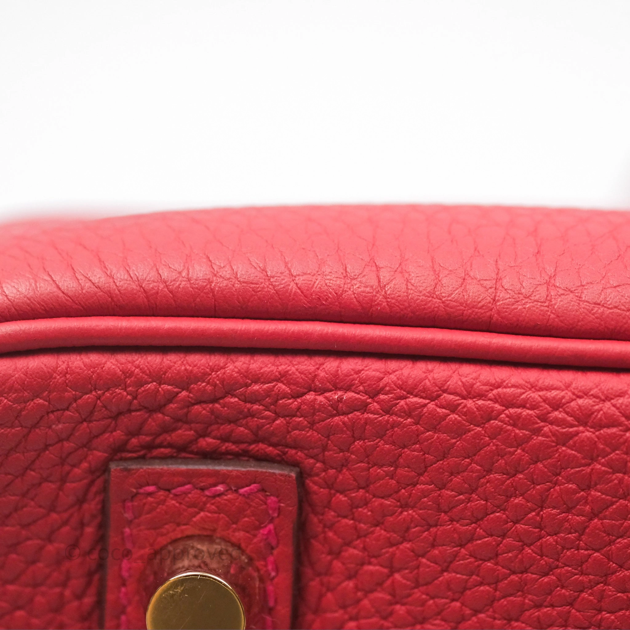 Herms Birkin 30 Retourne Geranium D5 Togo Gold Hardware