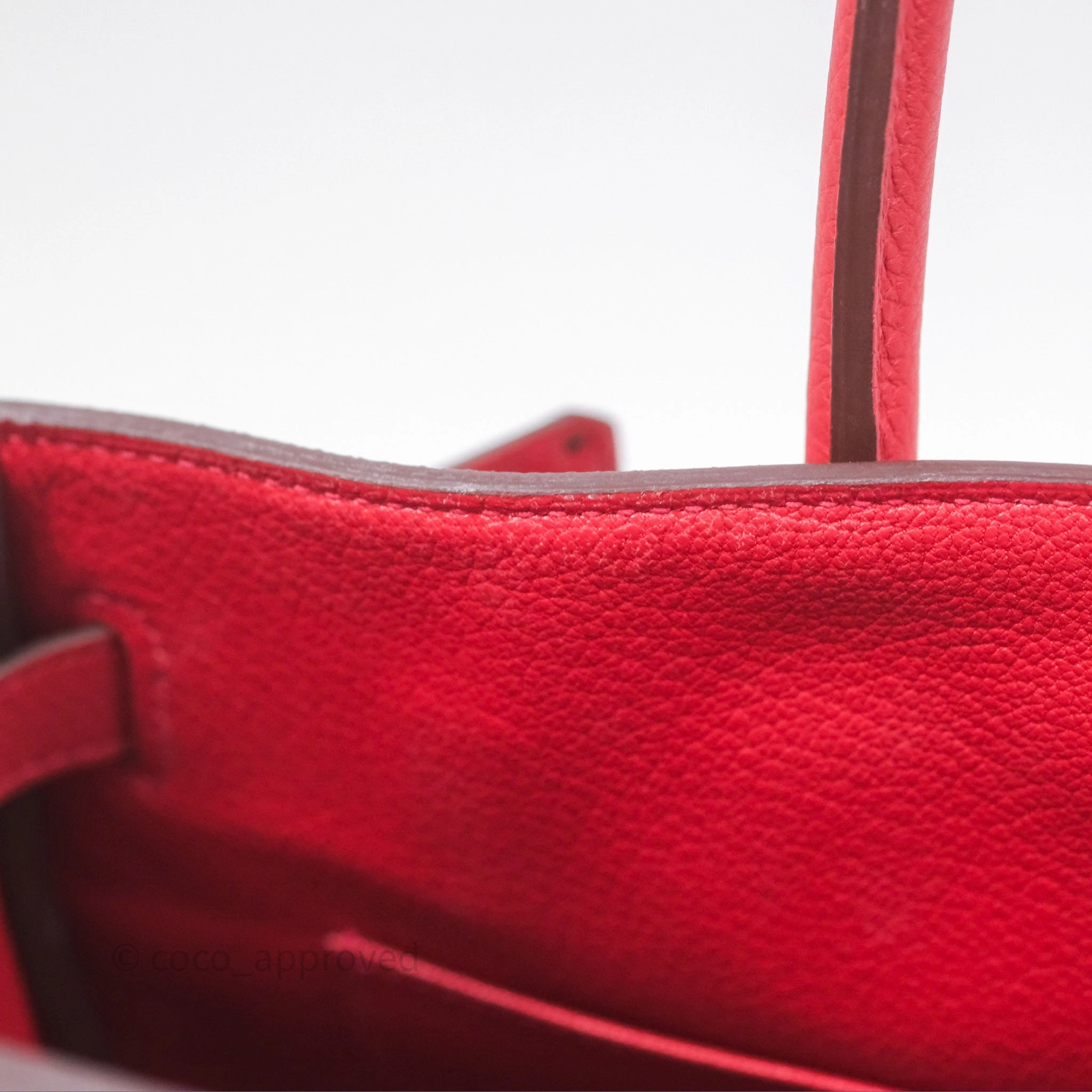 Herms Birkin 30 Retourne Geranium D5 Togo Gold Hardware