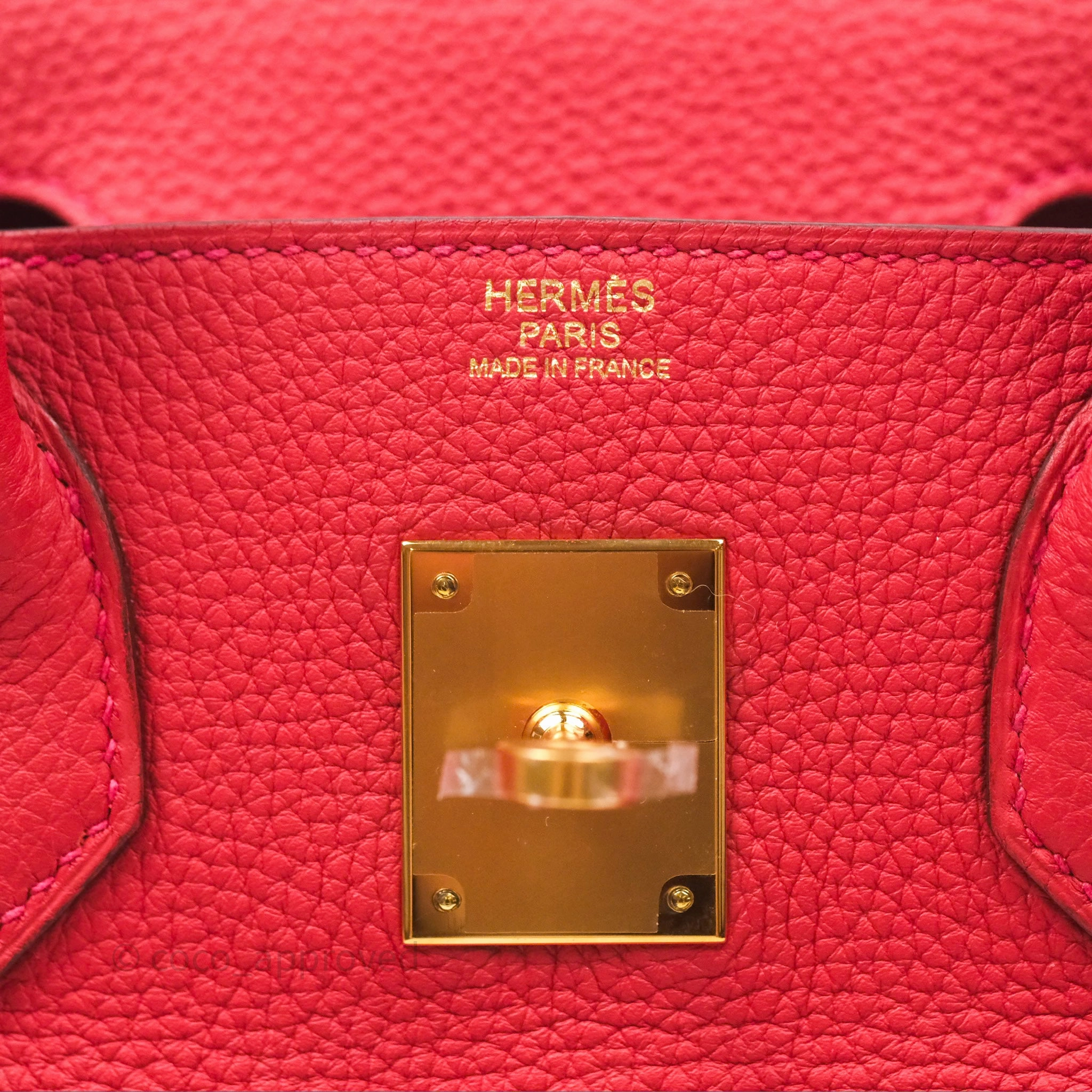 Herms Birkin 30 Retourne Geranium D5 Togo Gold Hardware
