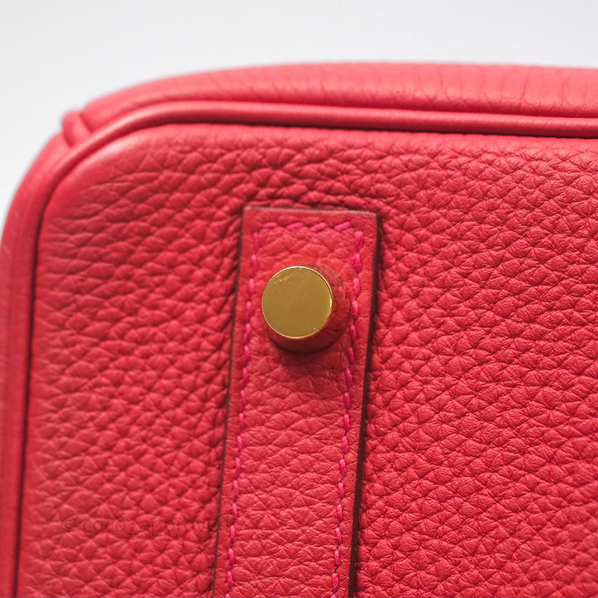 Herms Birkin 30 Retourne Geranium D5 Togo Gold Hardware