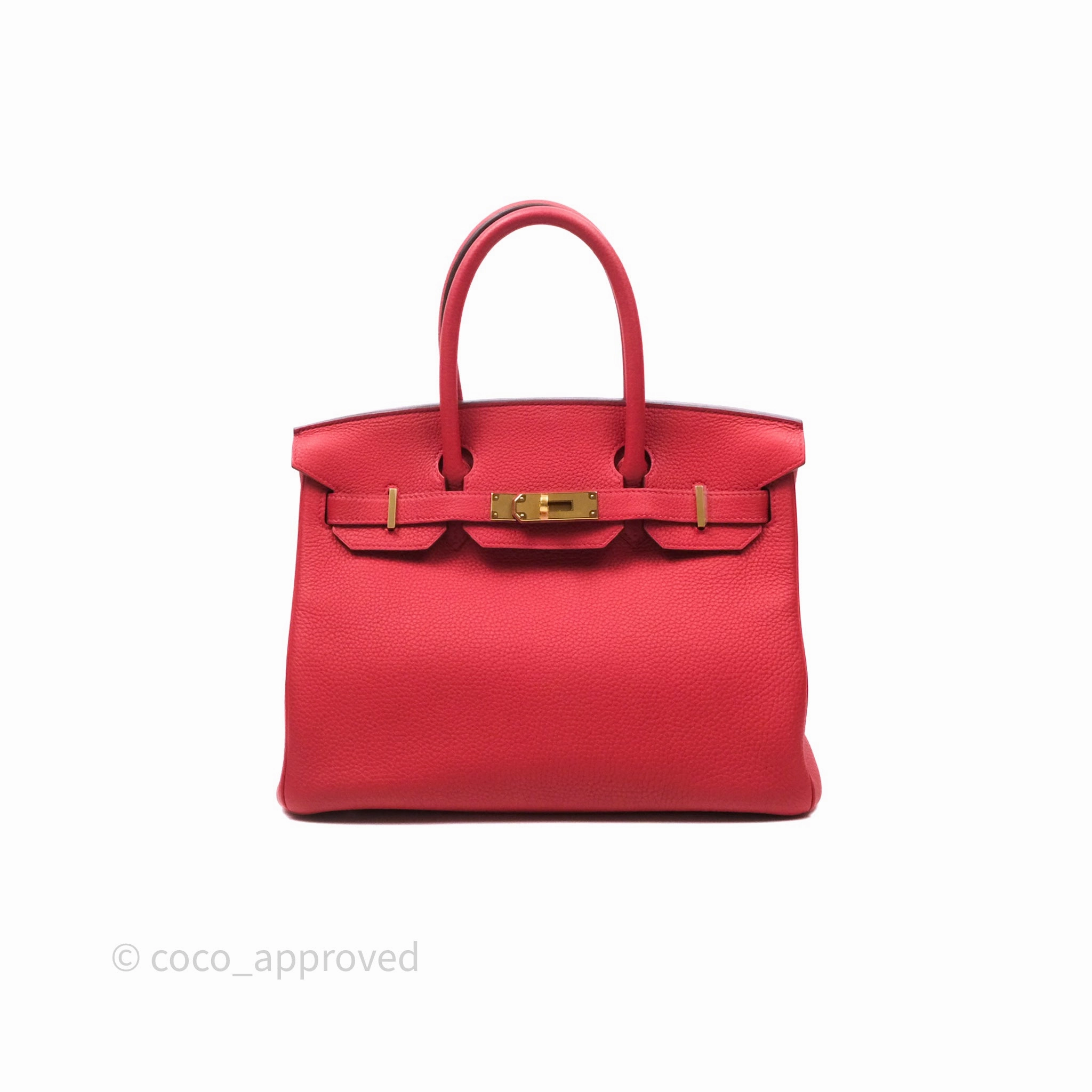 Herms Birkin 30 Retourne Geranium D5 Togo Gold Hardware
