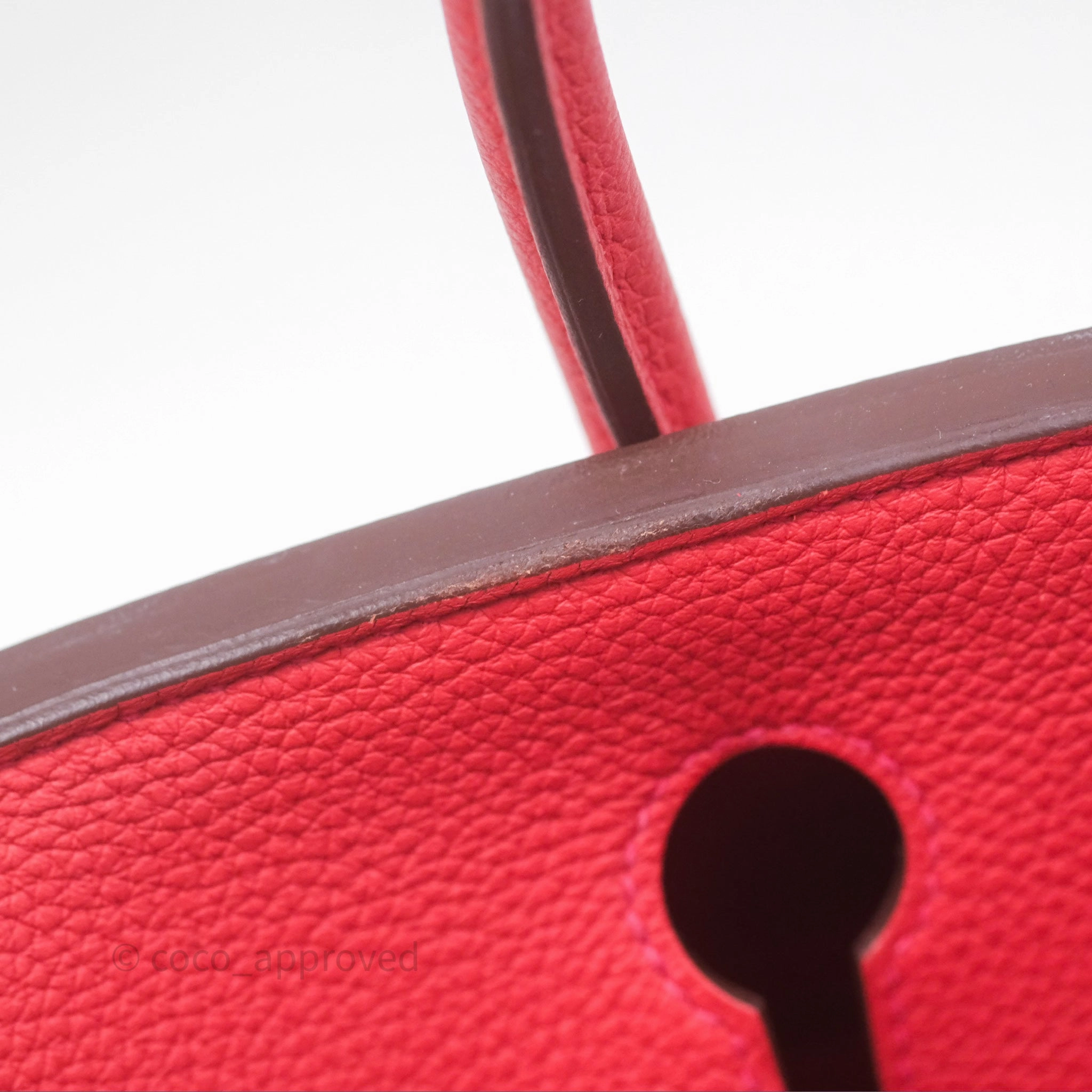 Herms Birkin 30 Retourne Geranium D5 Togo Gold Hardware
