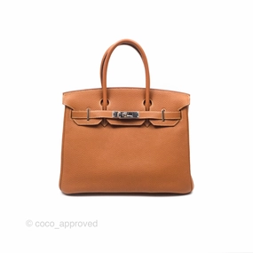 Herms Birkin 30 Retourne Gold 37 Clemence Palladium Hardware