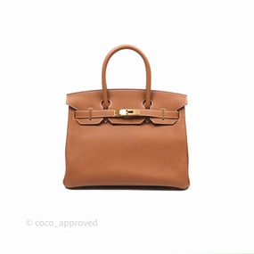 Herms Birkin 30 Retourne Gold 37 Togo Gold Hardware
