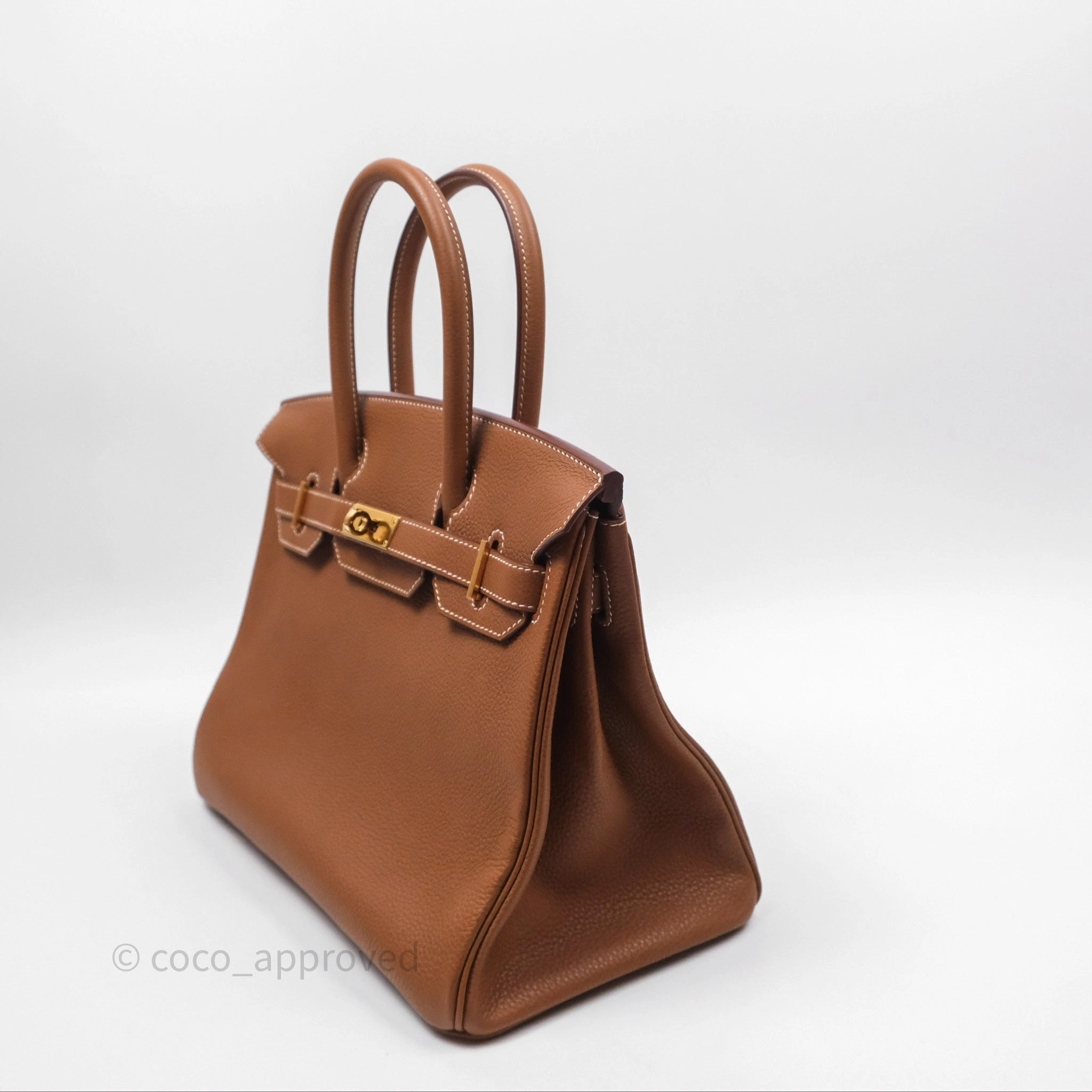 Herms Birkin 30 Retourne Gold 37 Togo Gold Hardware