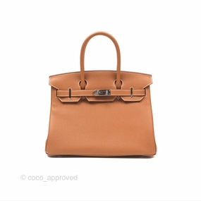 Herms Birkin 30 Retourne Gold 37 Togo Palladium Hardware