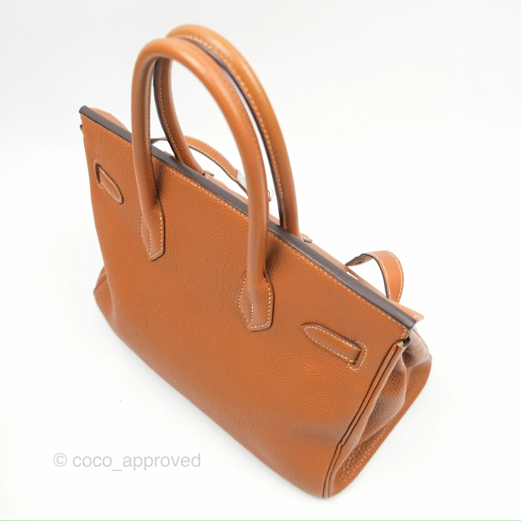 Herms Birkin 30 Retourne Gold Clemence Palladium Hardware
