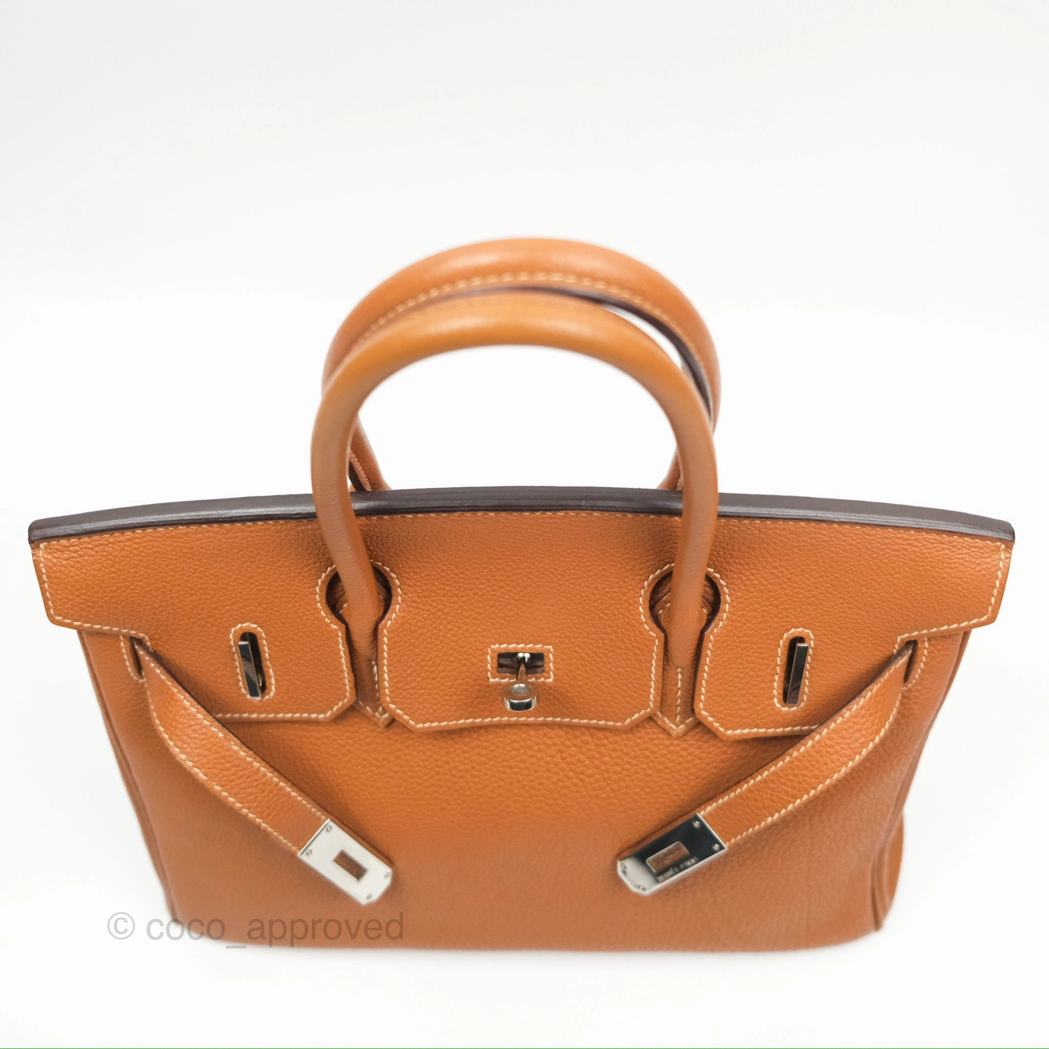 Herms Birkin 30 Retourne Gold Clemence Palladium Hardware