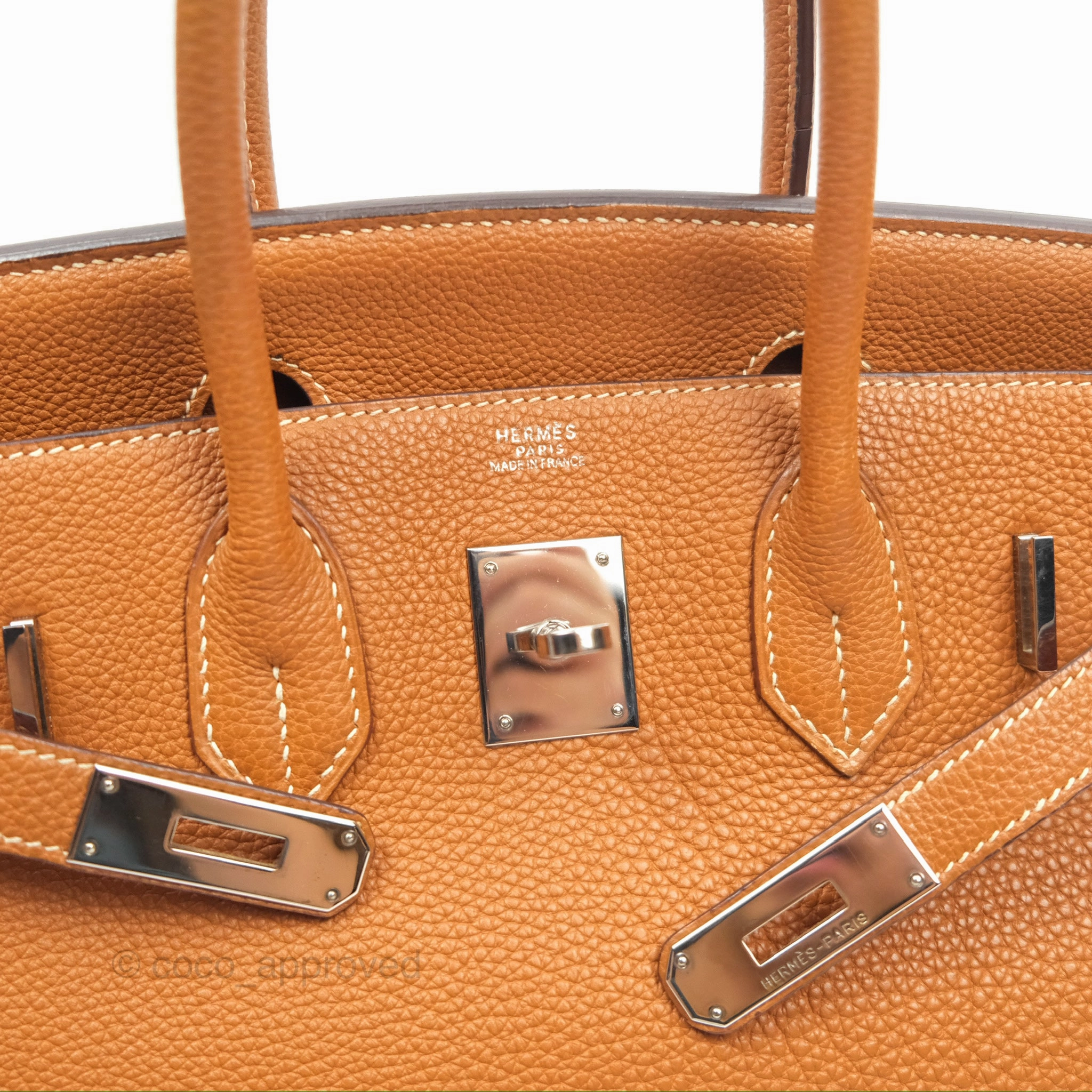 Herms Birkin 30 Retourne Gold Clemence Palladium Hardware
