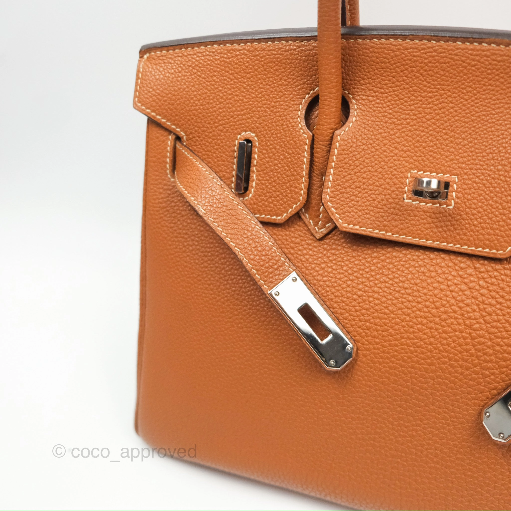 Herms Birkin 30 Retourne Gold Clemence Palladium Hardware