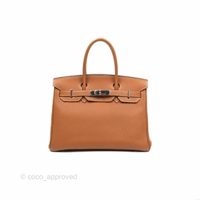 Herms Birkin 30 Retourne Gold Clemence Palladium Hardware