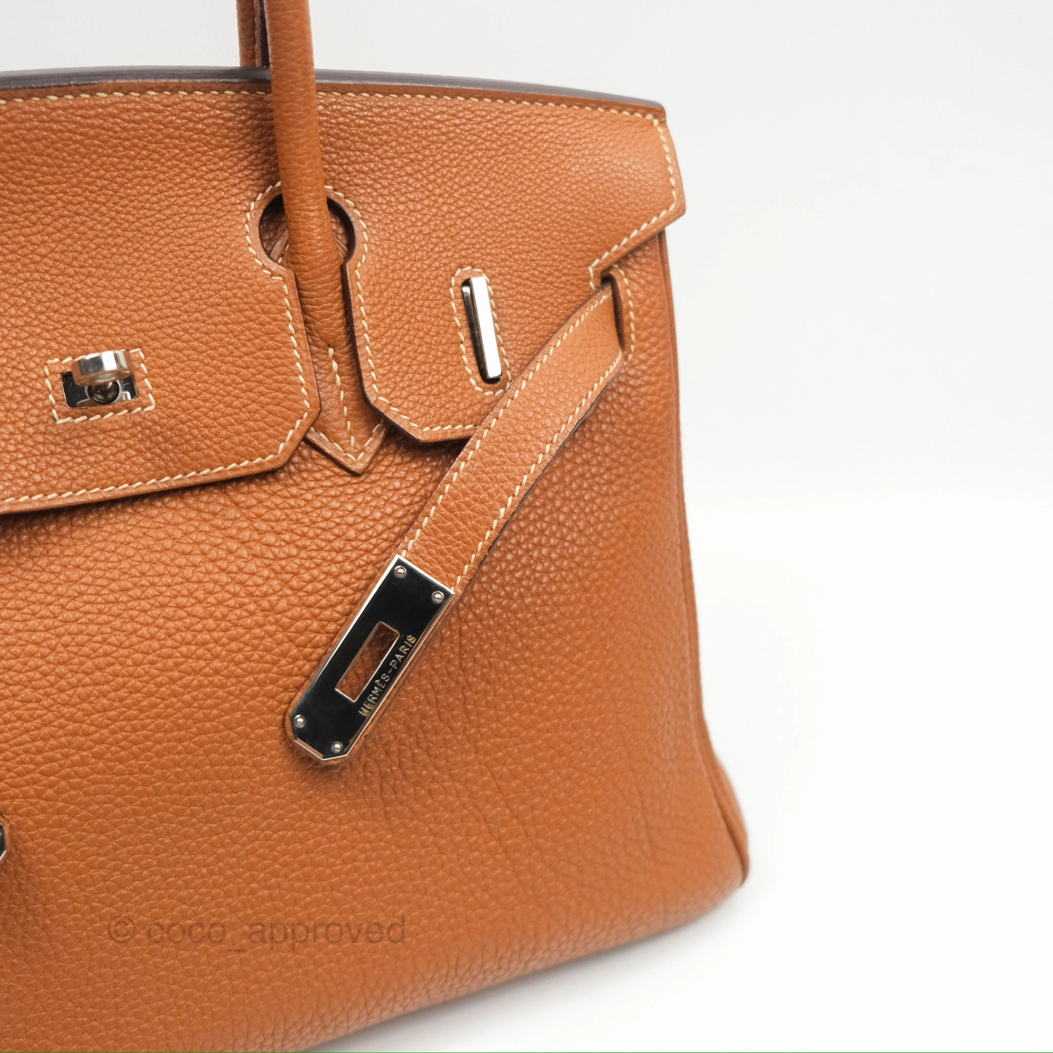 Herms Birkin 30 Retourne Gold Clemence Palladium Hardware