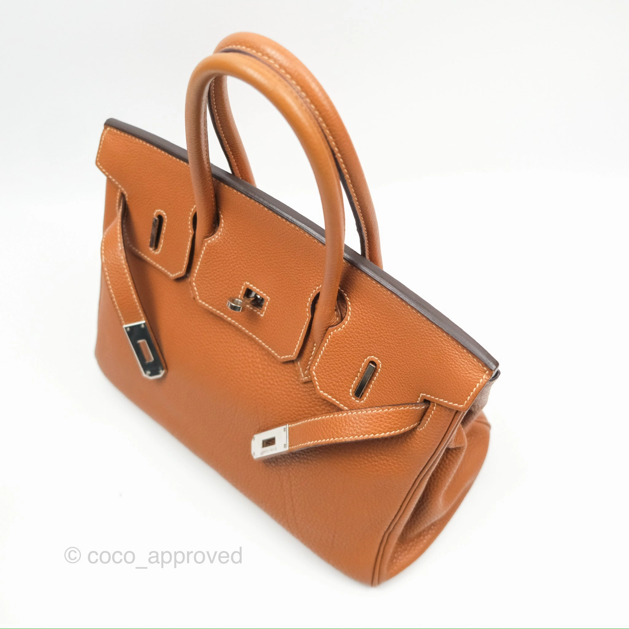 Herms Birkin 30 Retourne Gold Clemence Palladium Hardware