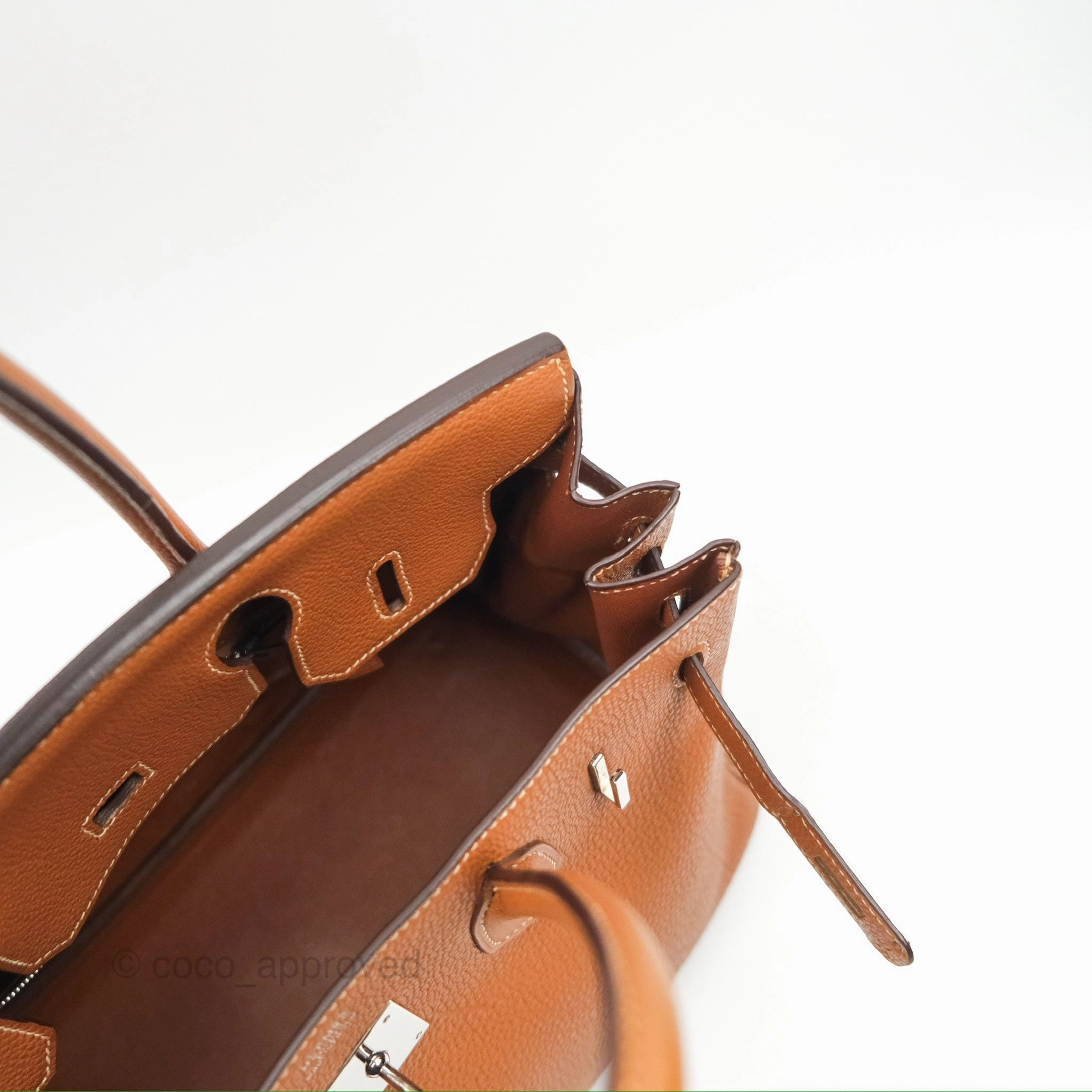 Herms Birkin 30 Retourne Gold Clemence Palladium Hardware