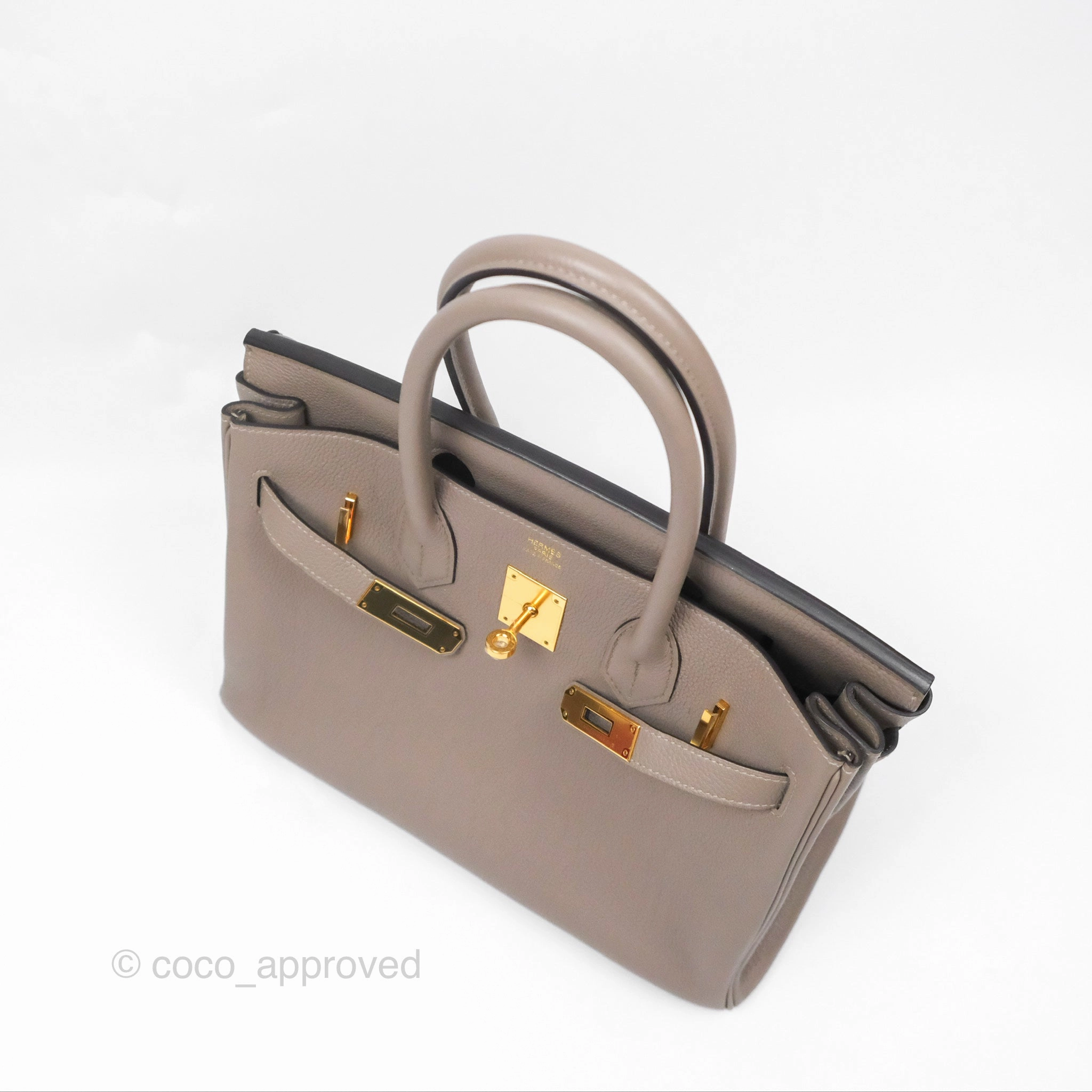 Herms Birkin 30 Retourne Gris Asphalt M8 Togo Gold Hardware