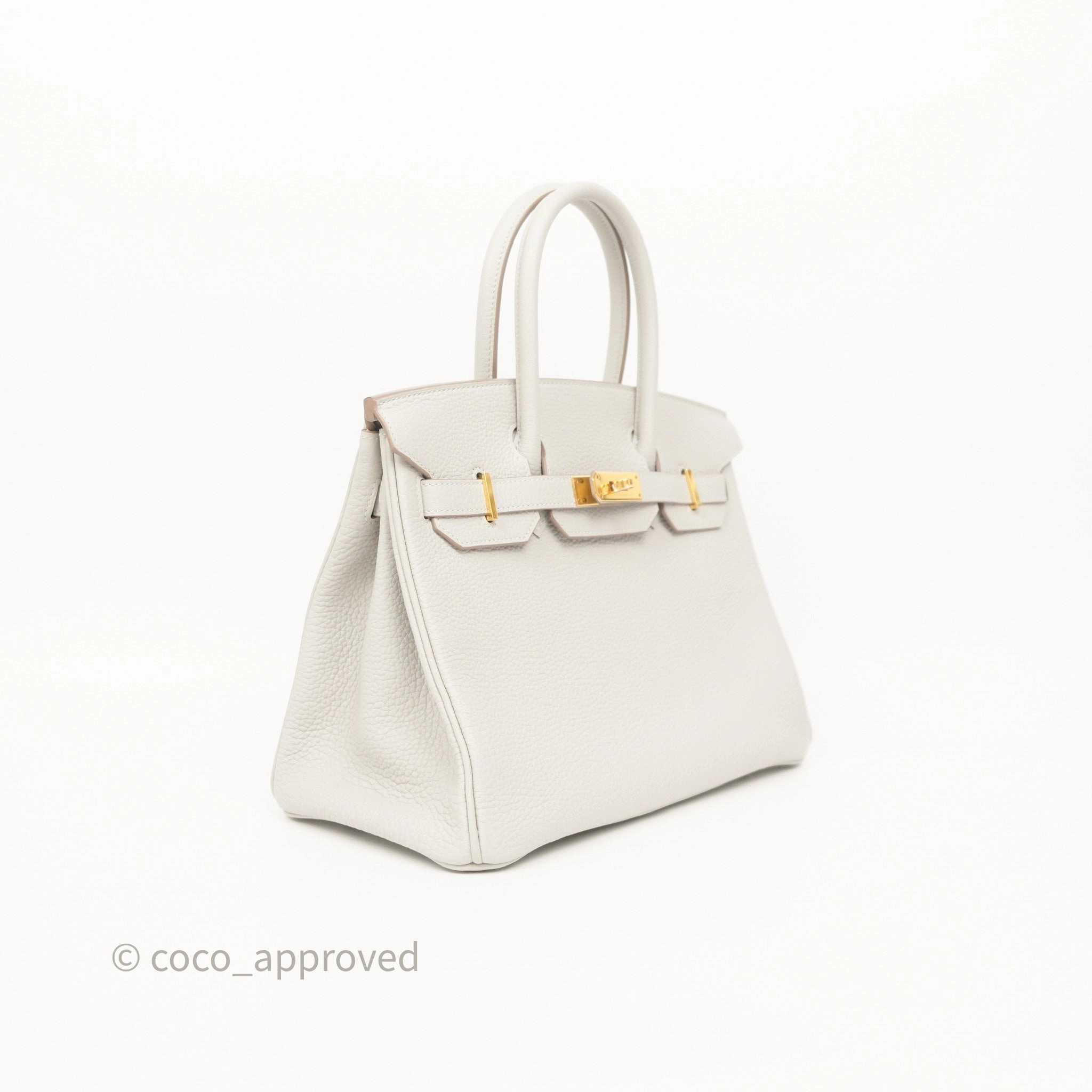 Herms Birkin 30 Retourne Gris Perle 80 Togo Gold Hardware