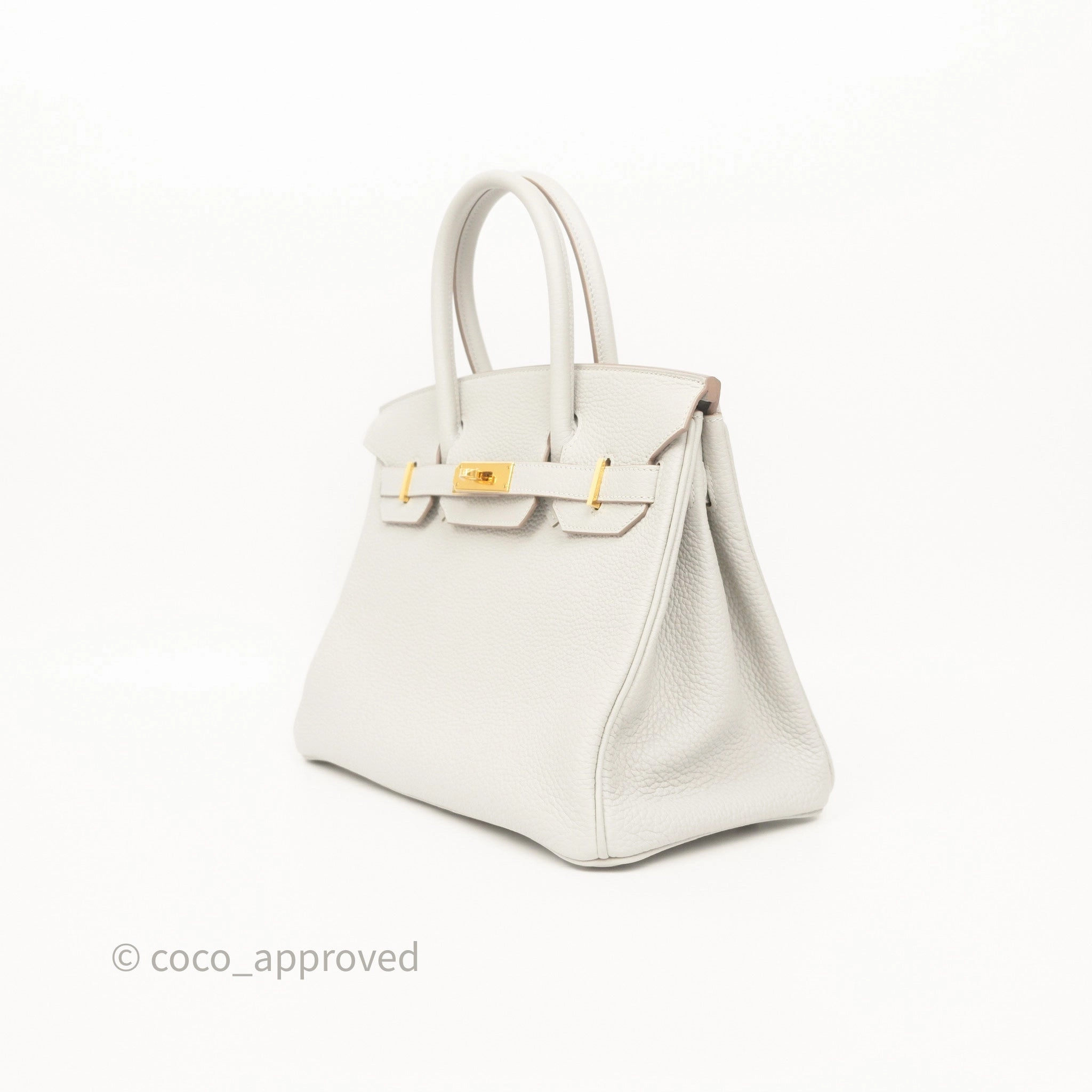 Herms Birkin 30 Retourne Gris Perle 80 Togo Gold Hardware