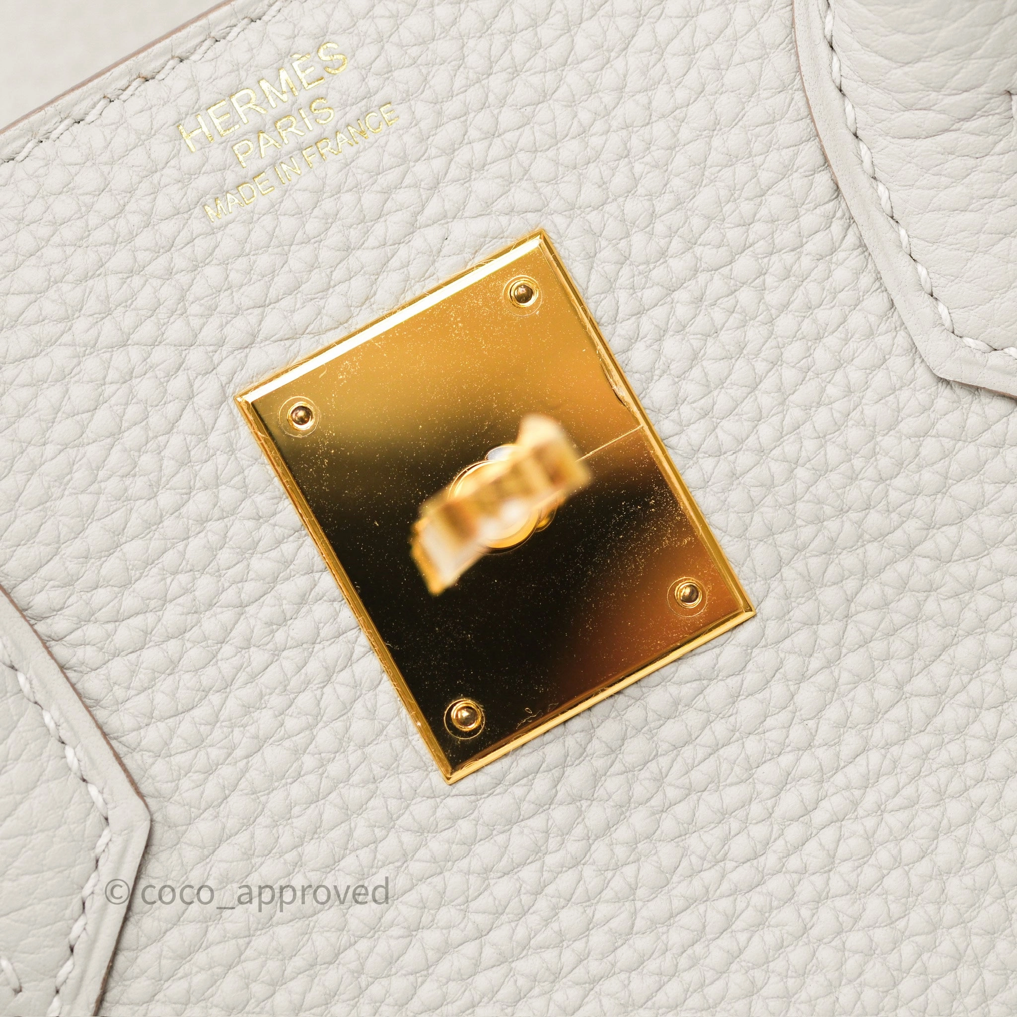 Herms Birkin 30 Retourne Gris Perle 80 Togo Gold Hardware