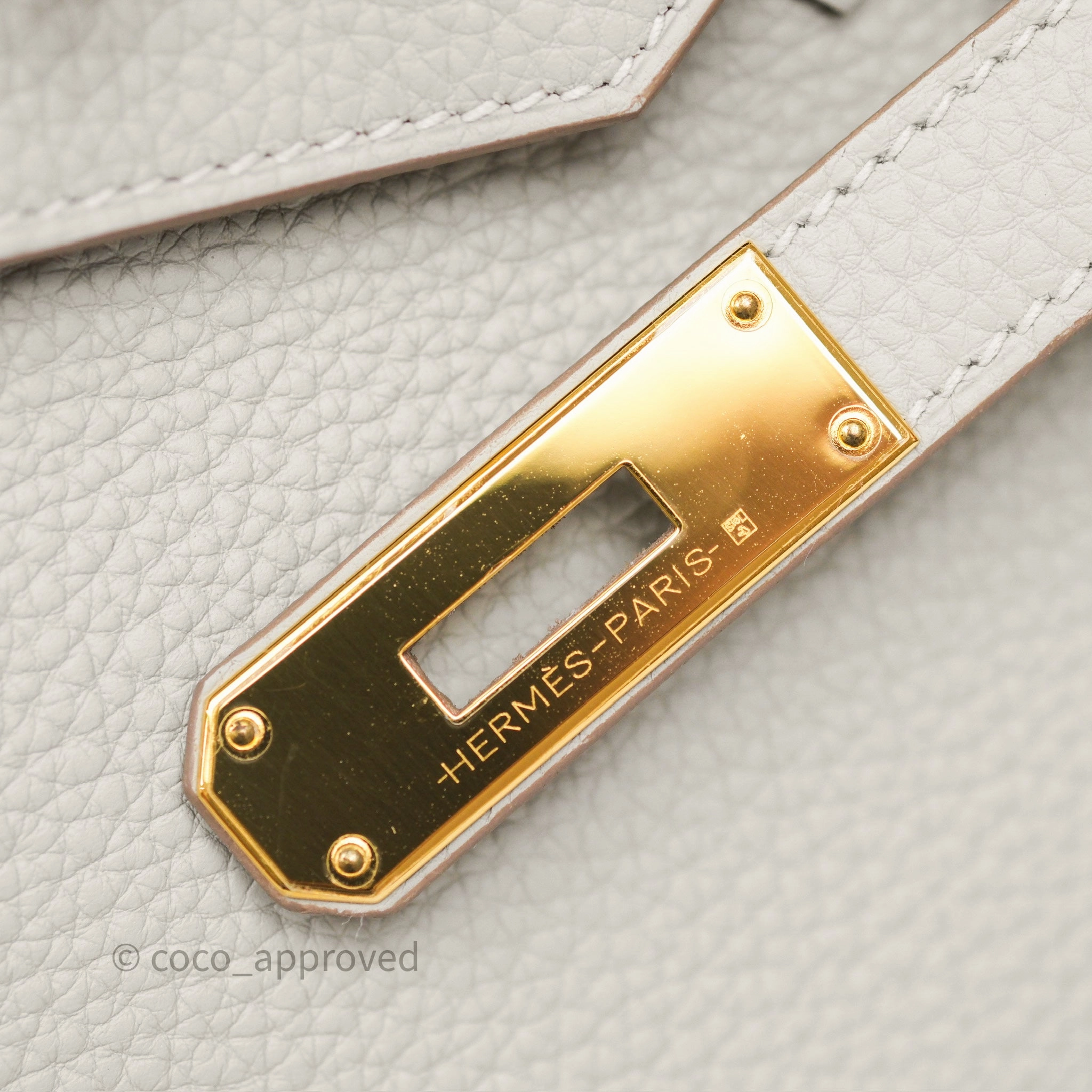 Herms Birkin 30 Retourne Gris Perle 80 Togo Gold Hardware