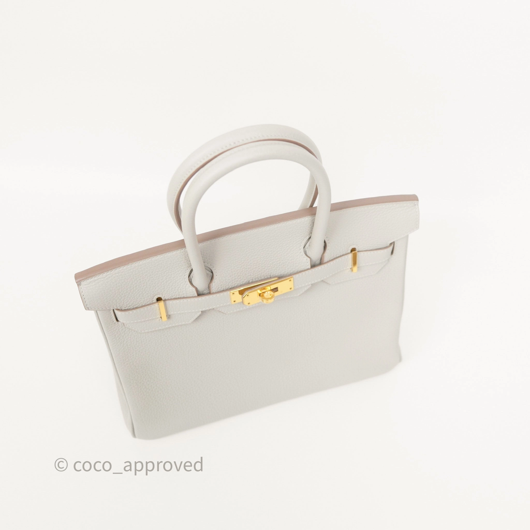 Herms Birkin 30 Retourne Gris Perle 80 Togo Gold Hardware