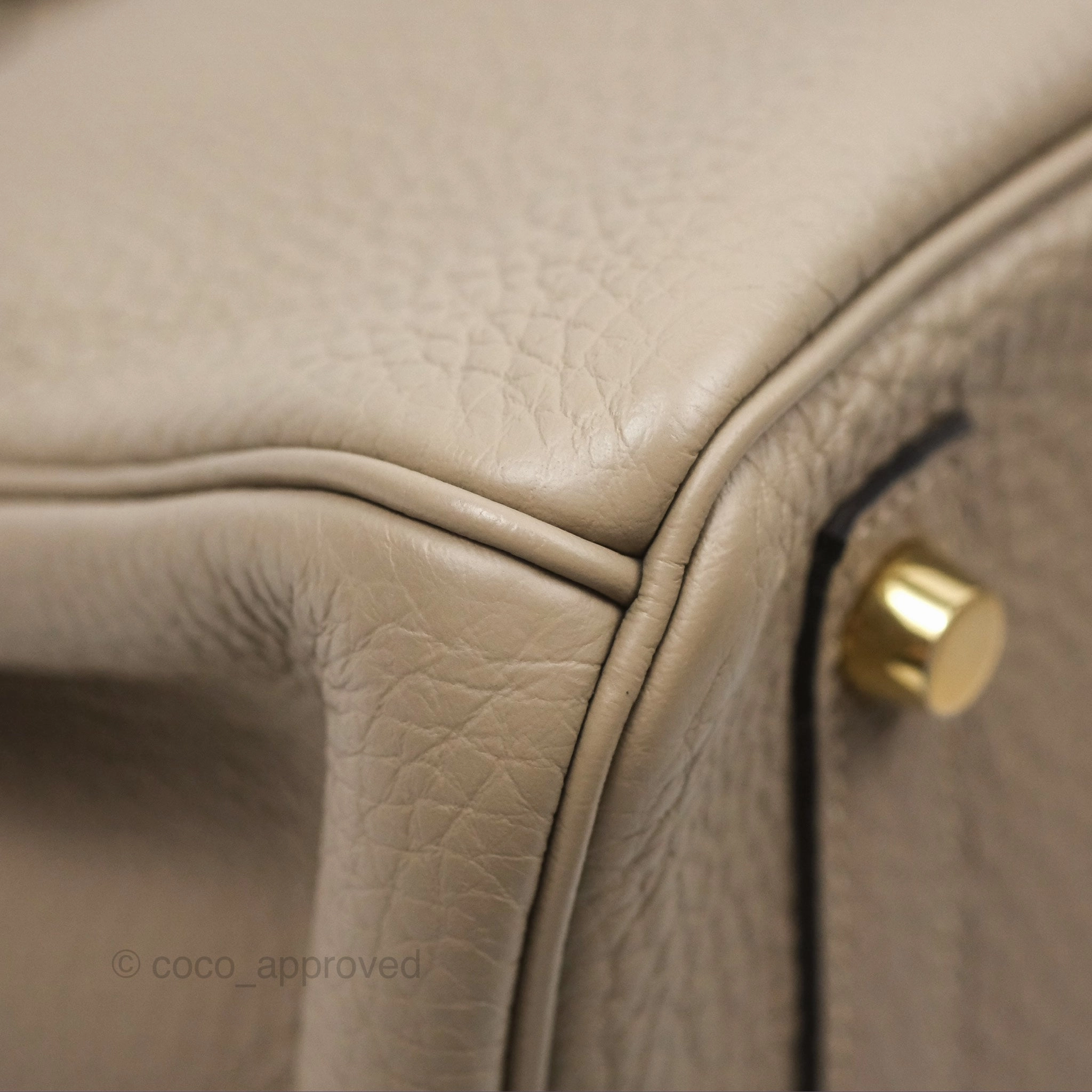 Herms Birkin 30 Retourne Gris Tourterelle Togo Gold Hardware