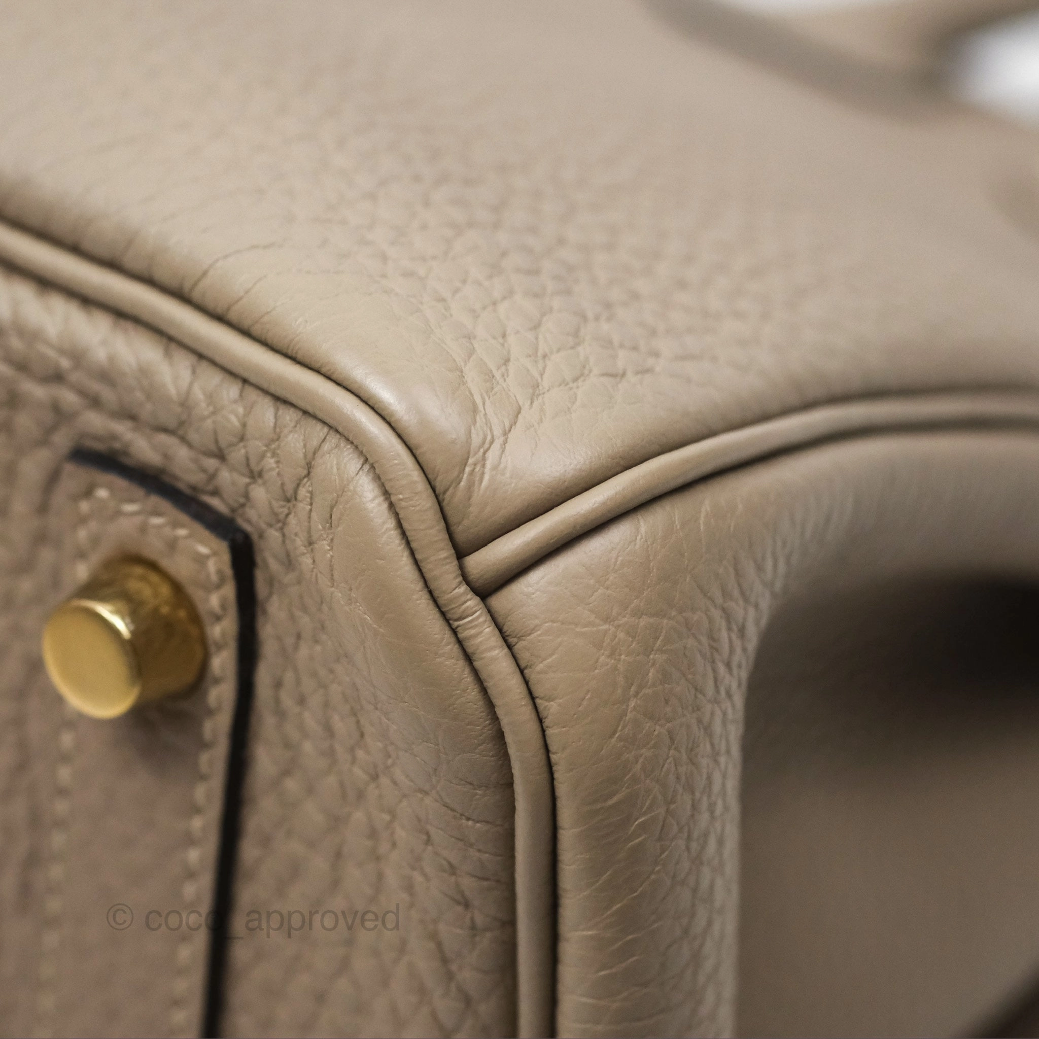 Herms Birkin 30 Retourne Gris Tourterelle Togo Gold Hardware