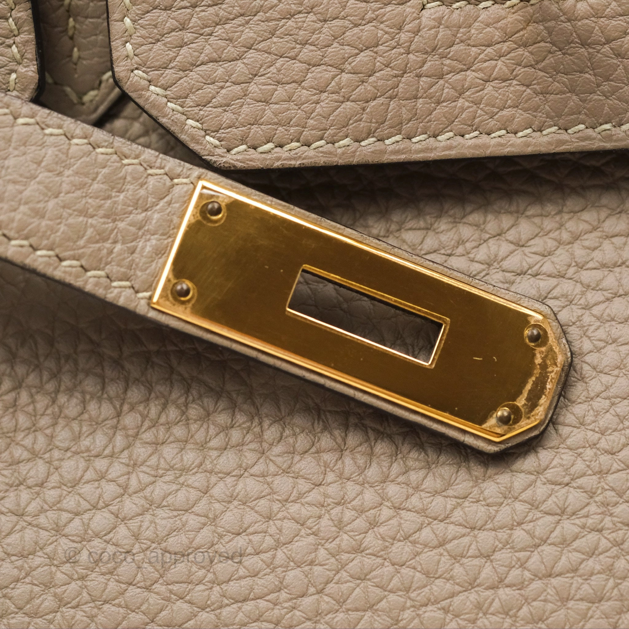 Herms Birkin 30 Retourne Gris Tourterelle Togo Gold Hardware