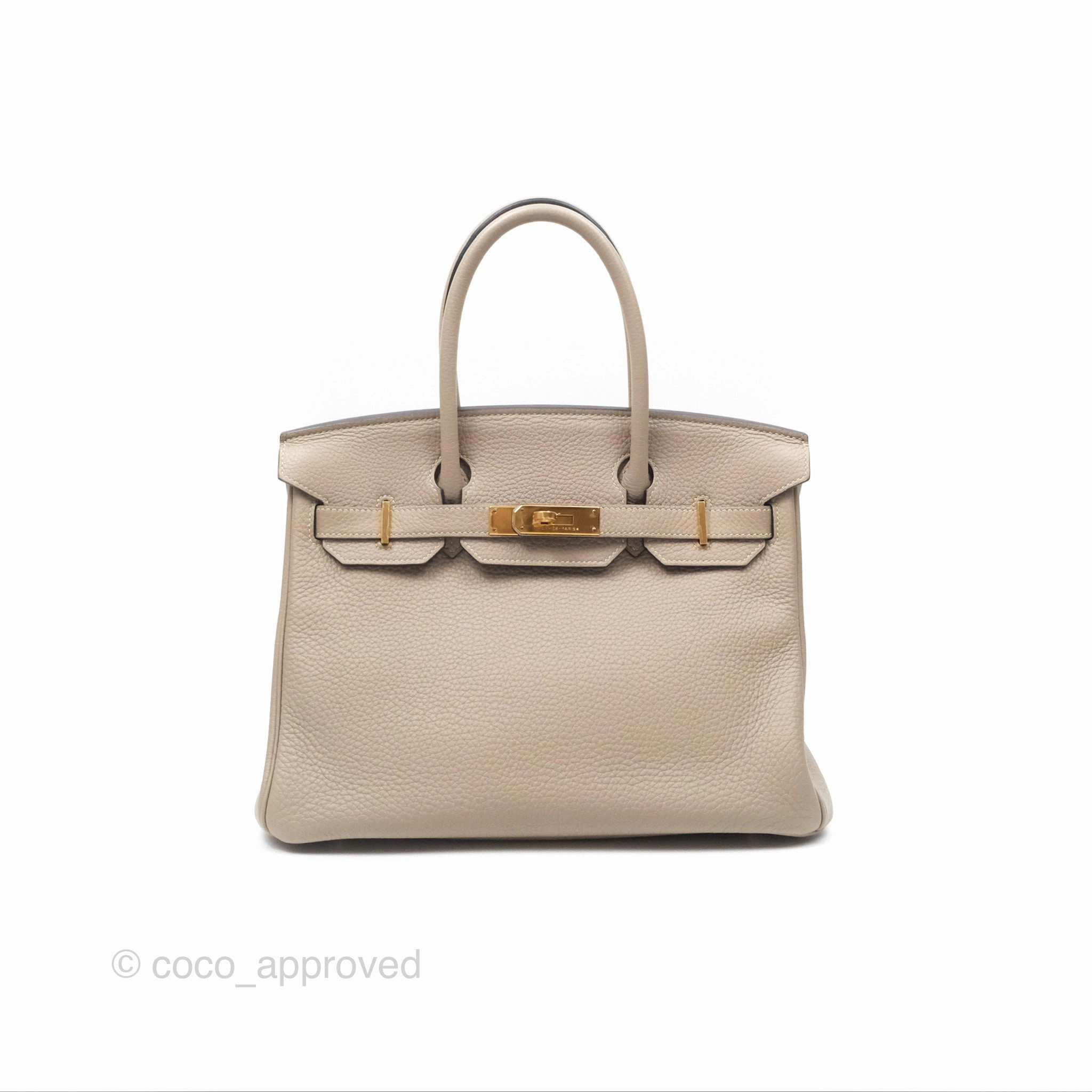 Herms Birkin 30 Retourne Gris Tourterelle Togo Gold Hardware