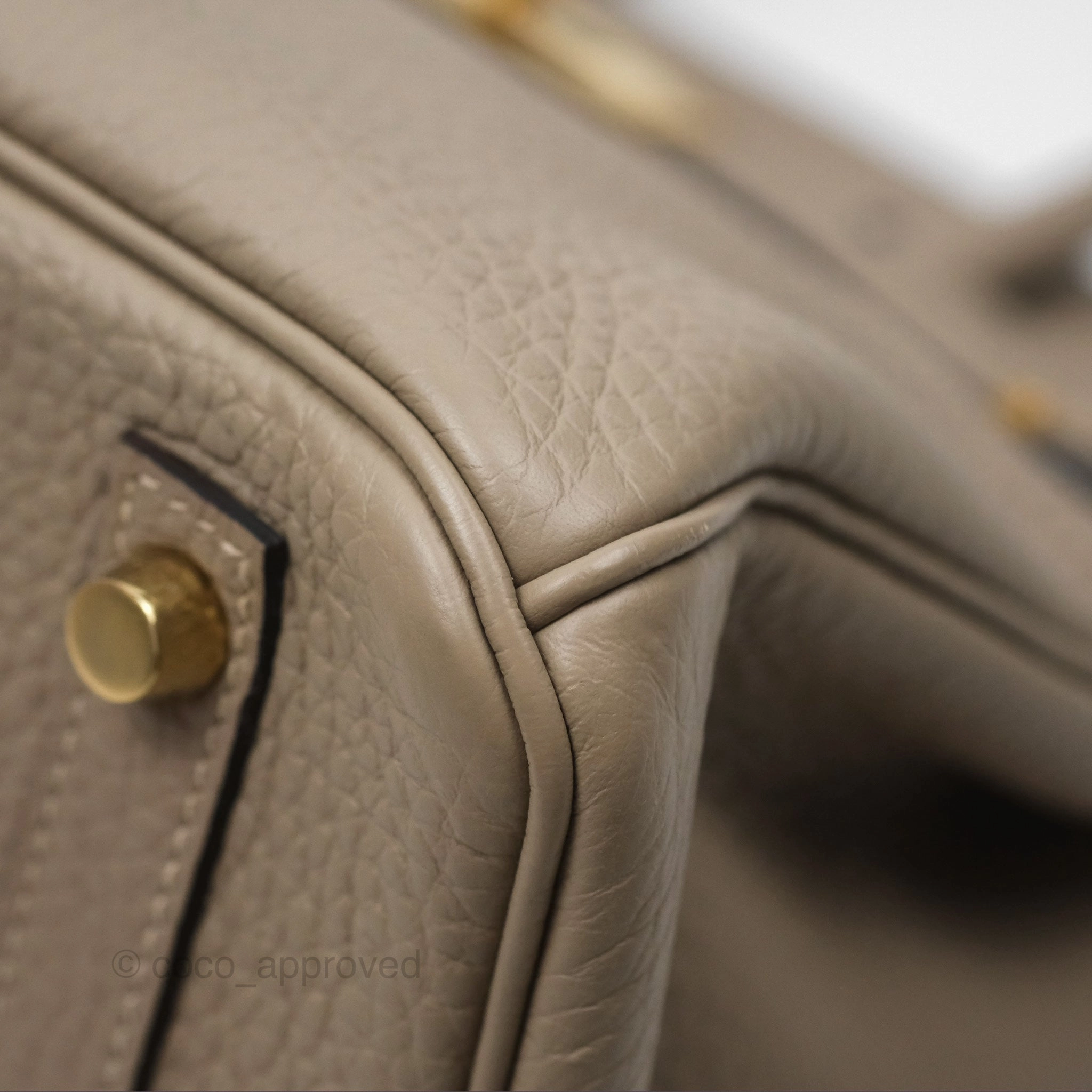 Herms Birkin 30 Retourne Gris Tourterelle Togo Gold Hardware