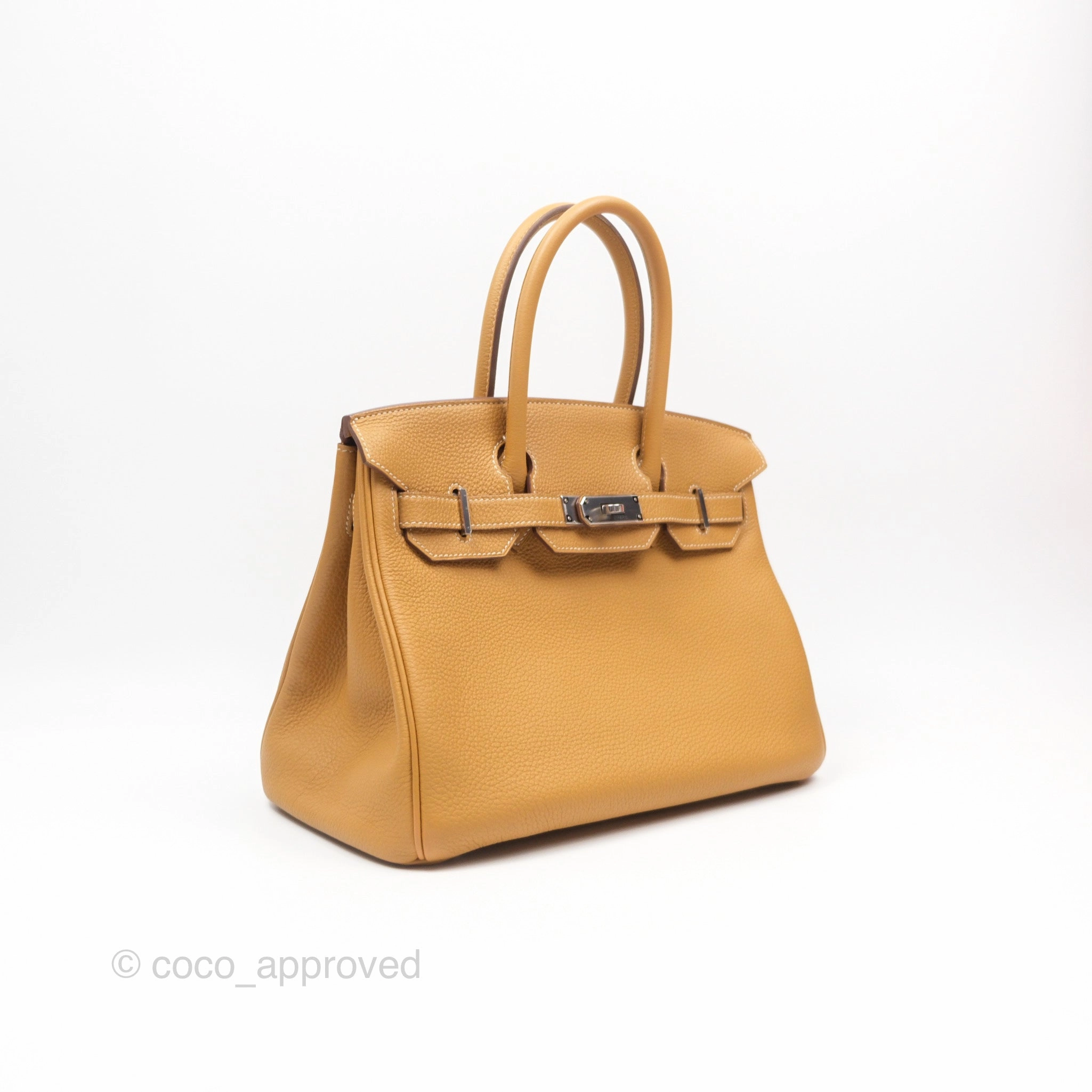 Herms Birkin 30 Retourne Nature Sable 21 Togo Palladium Hardware