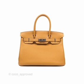 Herms Birkin 30 Retourne Nature Sable 21 Togo Palladium Hardware