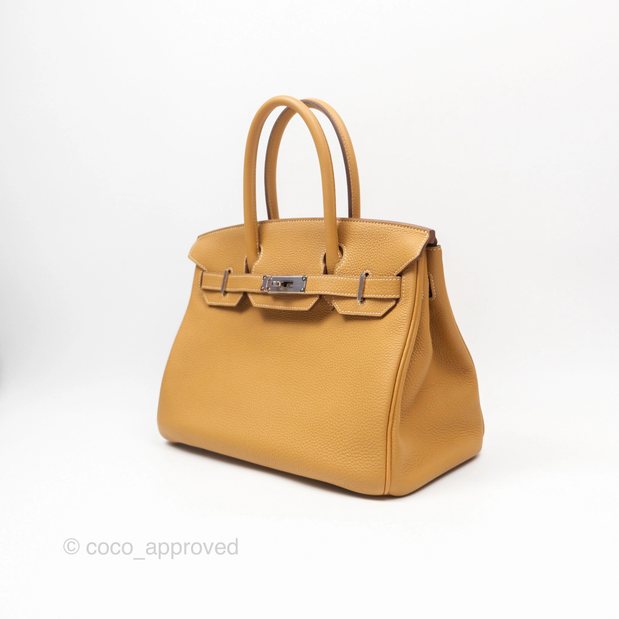Herms Birkin 30 Retourne Nature Sable 21 Togo Palladium Hardware
