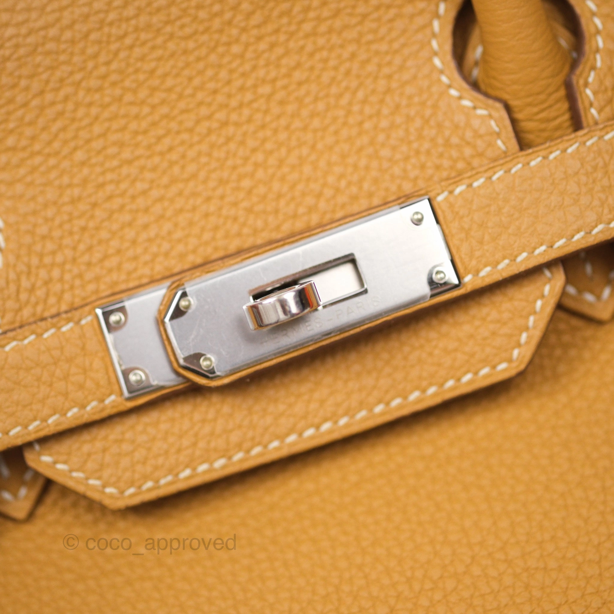 Herms Birkin 30 Retourne Nature Sable 21 Togo Palladium Hardware