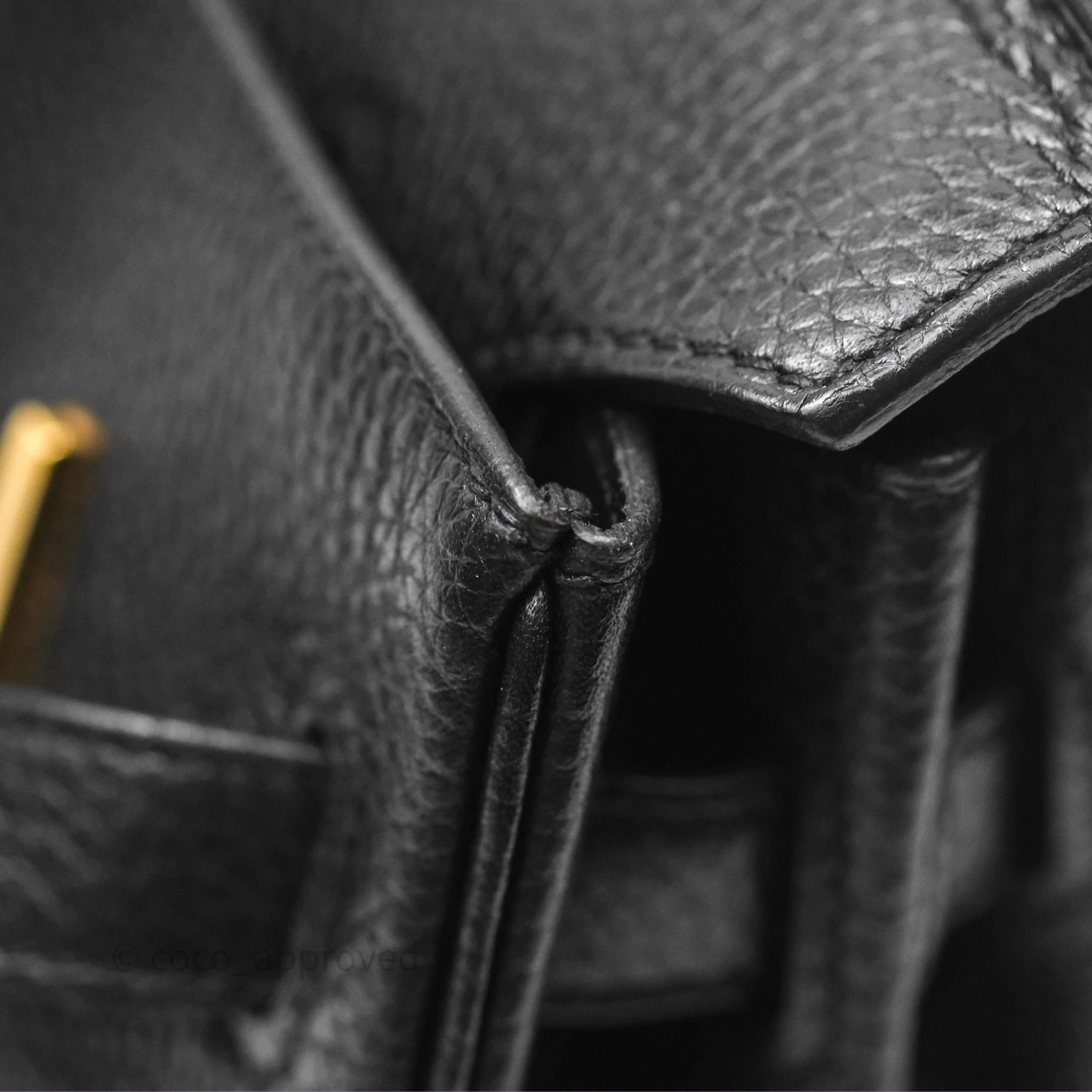 Herms Birkin 30 Retourne Noir 89 Clemence Gold Hardware