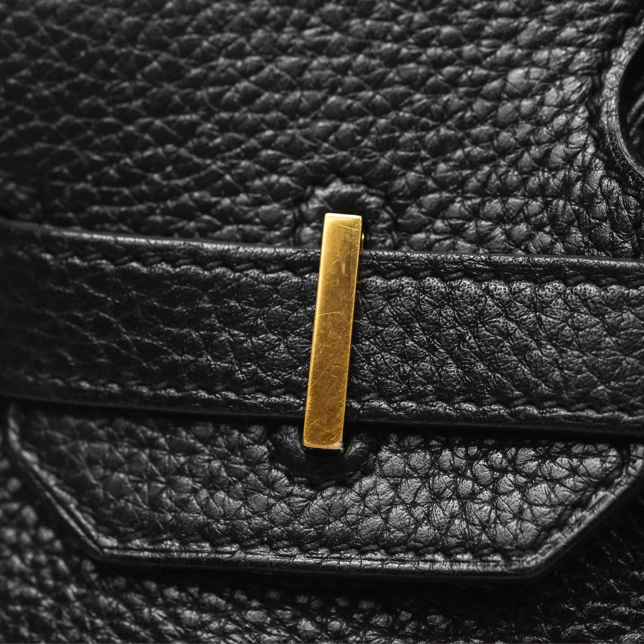 Herms Birkin 30 Retourne Noir 89 Clemence Gold Hardware