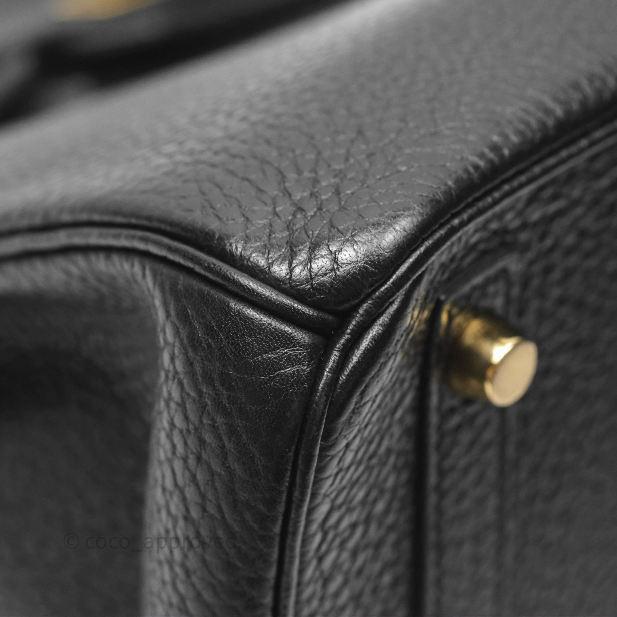 Herms Birkin 30 Retourne Noir 89 Clemence Gold Hardware