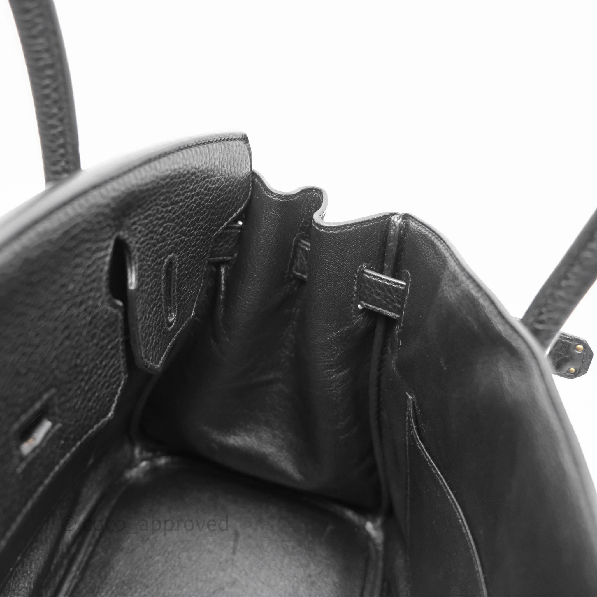 Herms Birkin 30 Retourne Noir 89 Clemence Gold Hardware