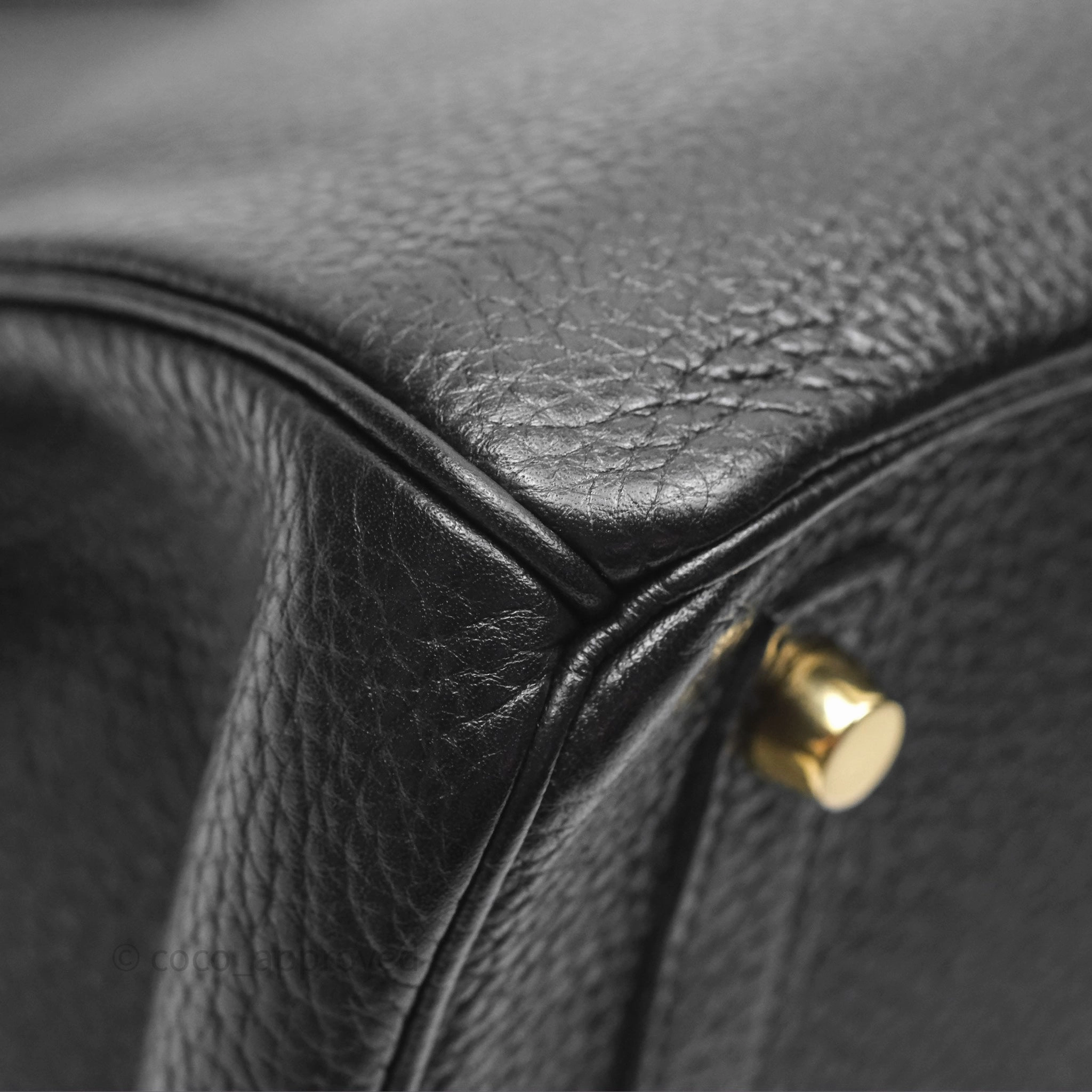 Herms Birkin 30 Retourne Noir 89 Clemence Gold Hardware