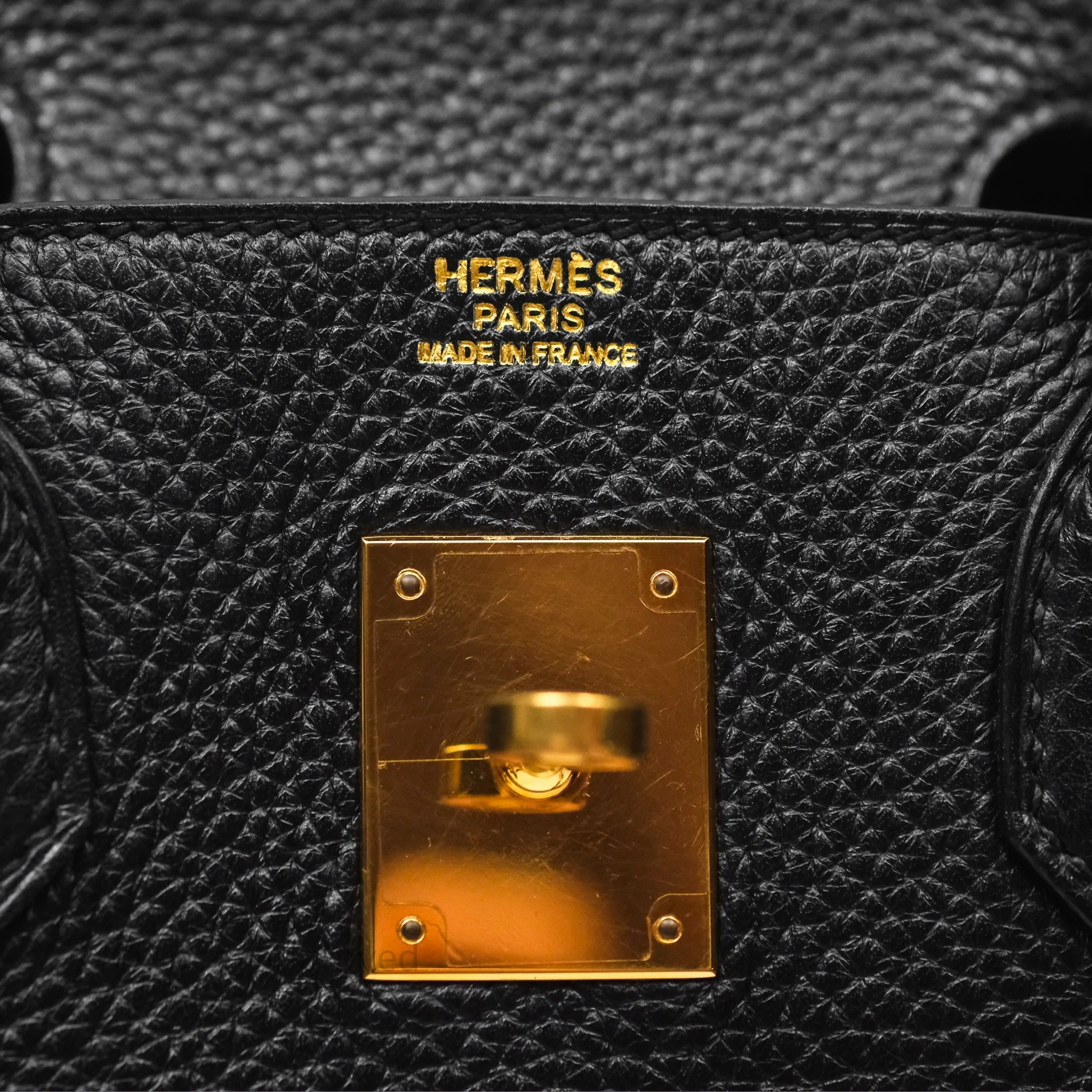 Herms Birkin 30 Retourne Noir 89 Clemence Gold Hardware