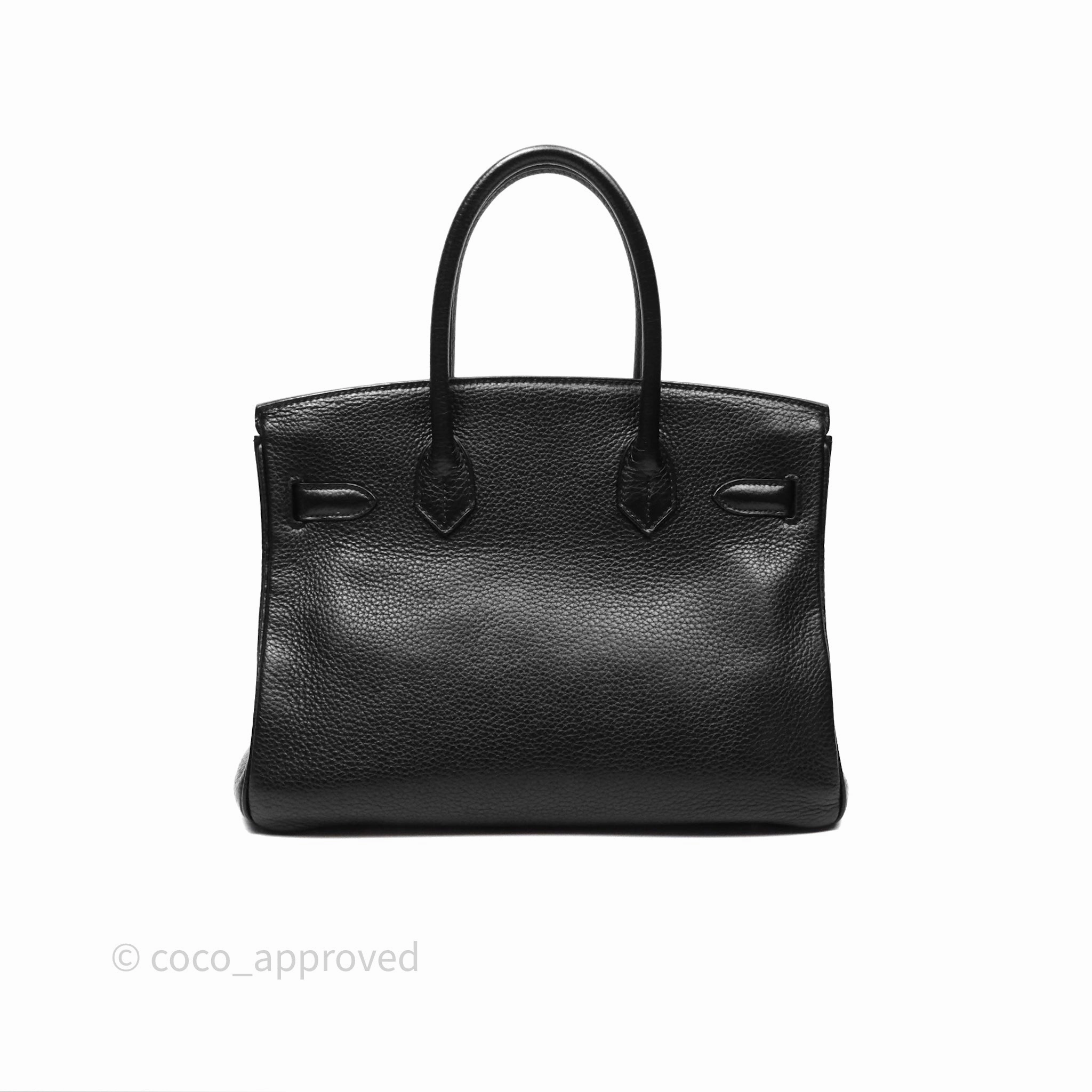 Herms Birkin 30 Retourne Noir 89 Clemence Gold Hardware