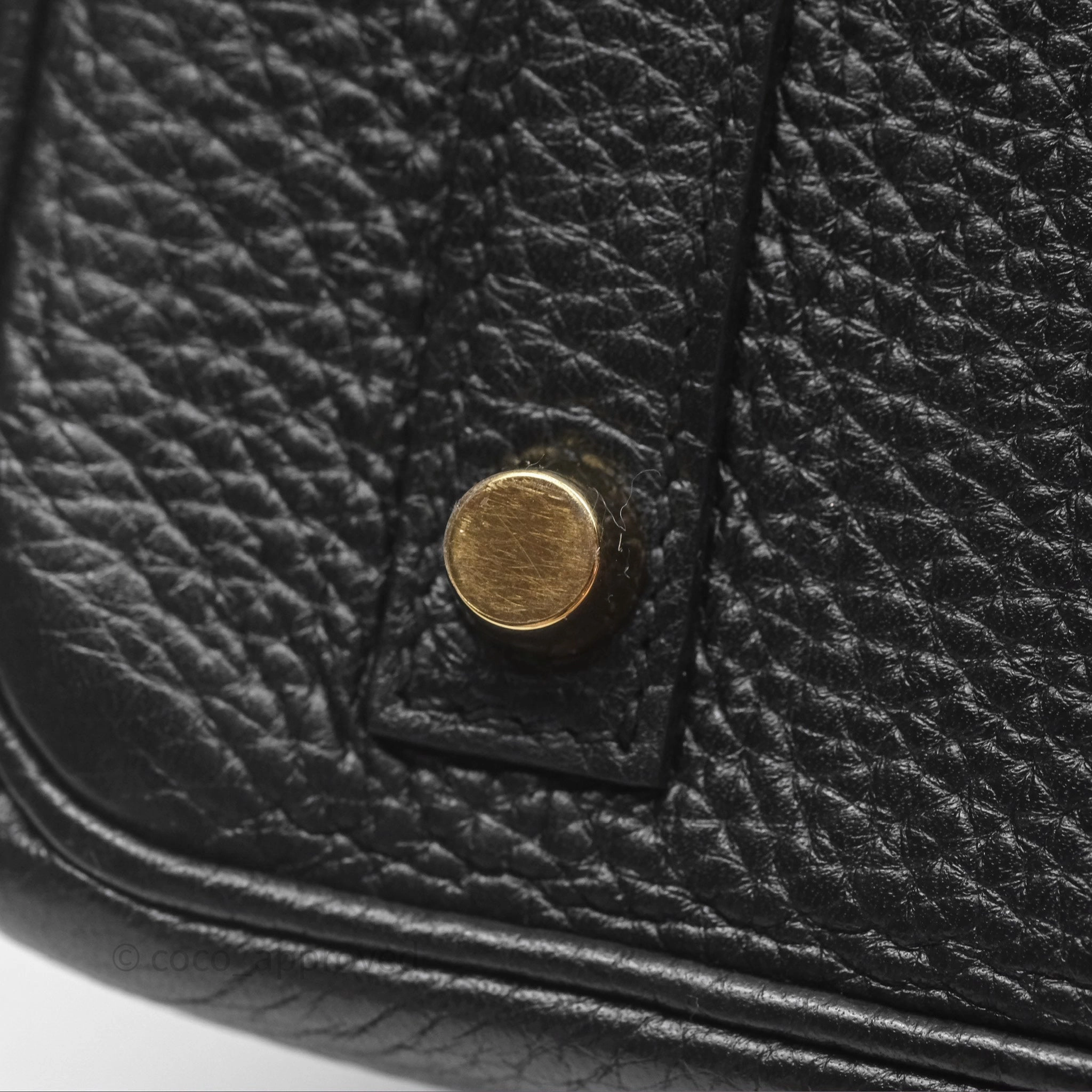 Herms Birkin 30 Retourne Noir 89 Clemence Gold Hardware
